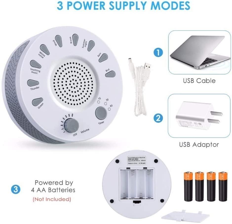 QIYUDS QIYUDS White Noise Machine, Sound Machine for Sleeping Baby & Adults, Portable Sleep Machine Home Nursey Office Travel