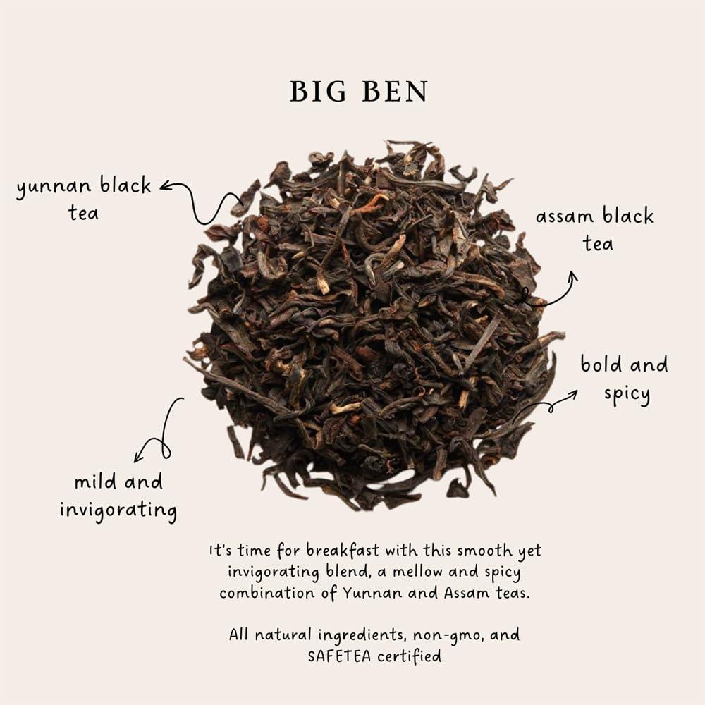Palais des Ths Palais des Ths - Signature Tea Blends Collection - Premium Single Estate Big Ben English Breakfast Tea - 3.5oz Loose Leaf Metal Gift Tin