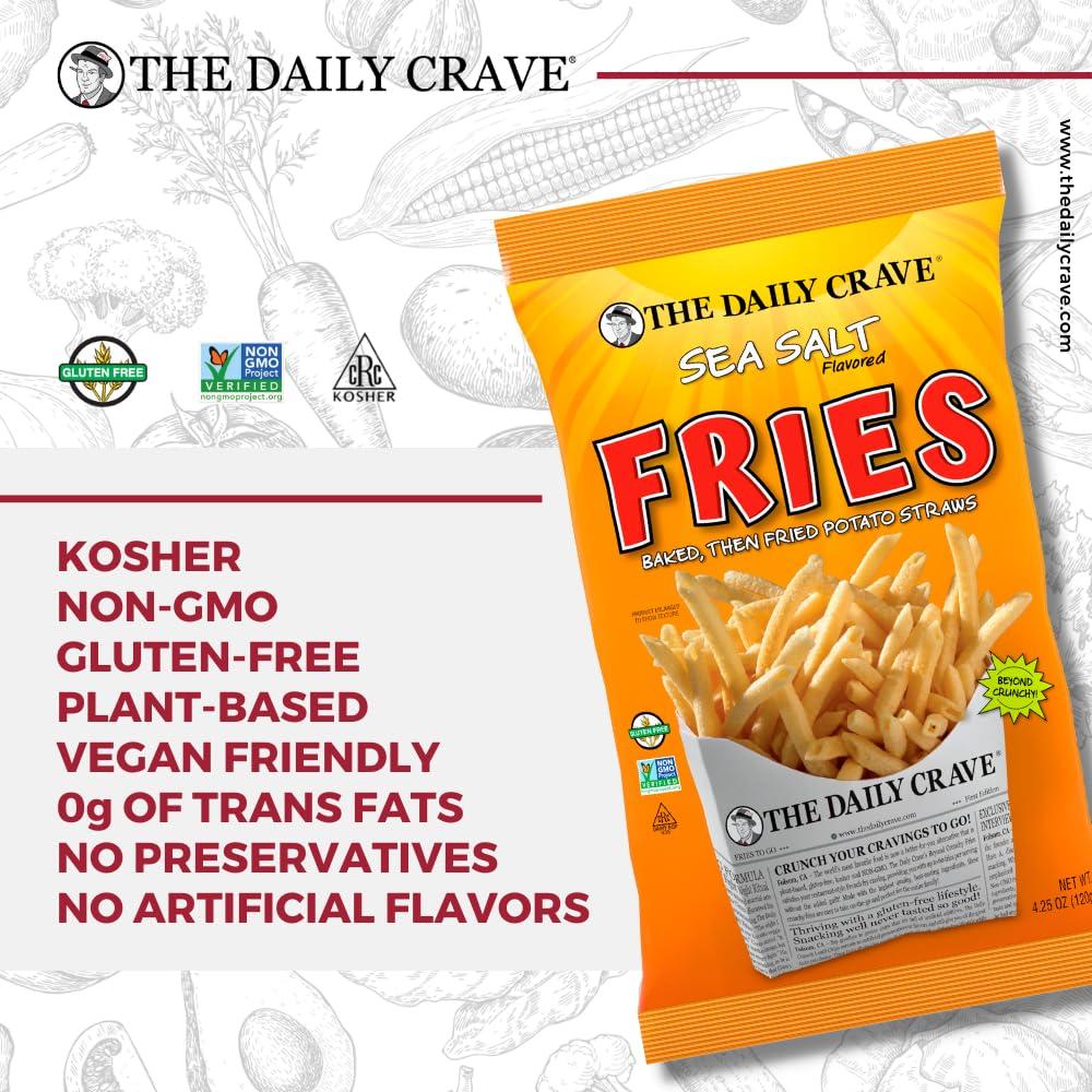 The Daily Crave The Daily Crave Sea Salt Fries - Gluten Free, Non-Gmo, Kosher, Crunchy - 4.25 Oz (Pack Of 8)