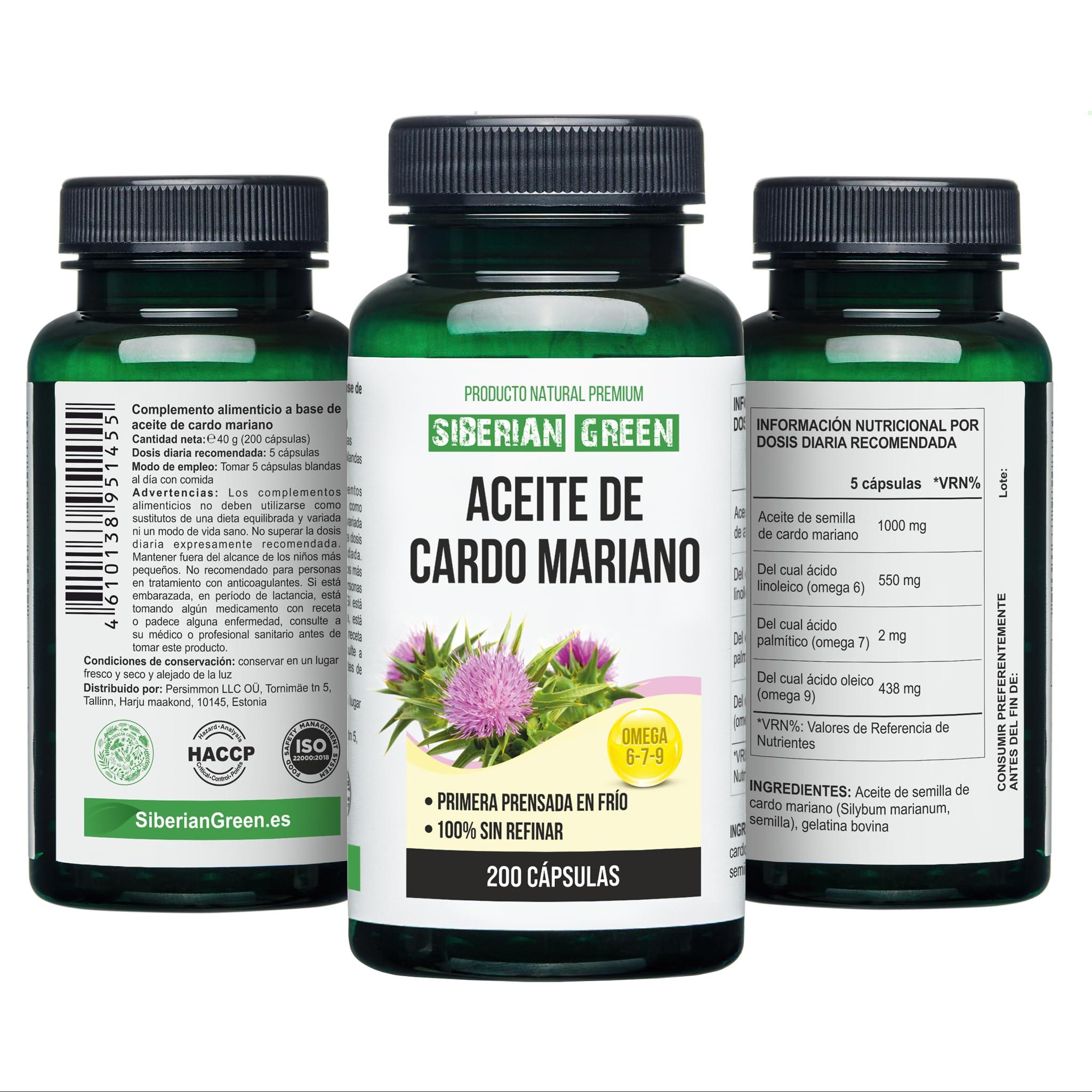 Siberian Green Siberian Green Milk Thistle Oil Capsules 200 Softgels Wild Harvested Siberia Altai Cold Pressed Unrefined