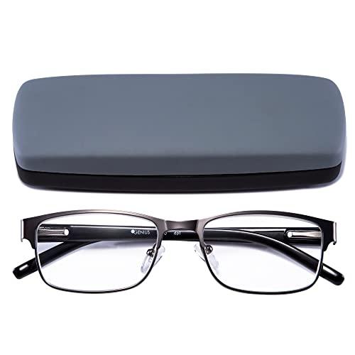 EYEGUARD EYEGUARD Readers Metal Deluxe Rectangular Reading Glasses for Men 1.00