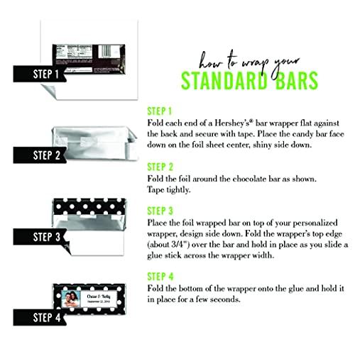 WH Candy Thank You Personalized Chocolate Bar Wrappers - Scroll (25 Wrappers) Purple