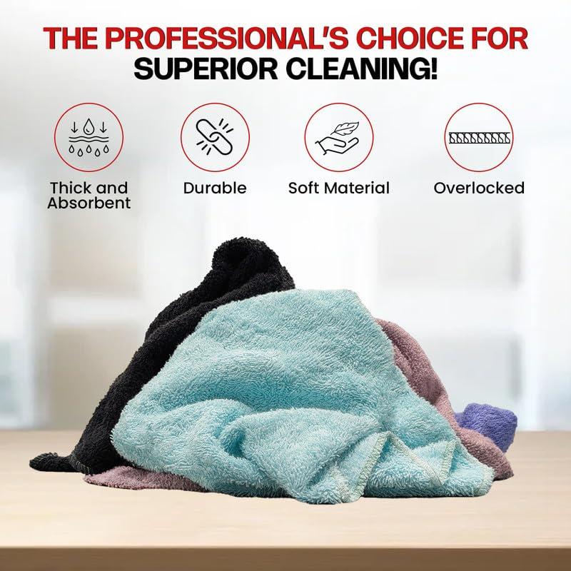 SupremePlus SupremePlus Premium Color Terry Cloth Towel Rags - Shop Heavy Duty Cleaning Rag Towels in Bag for Housekeeping, Restaurant & Commerical Company, Wipes House, Kitchen, Bathroom & Garage (5 lbs. Bag)