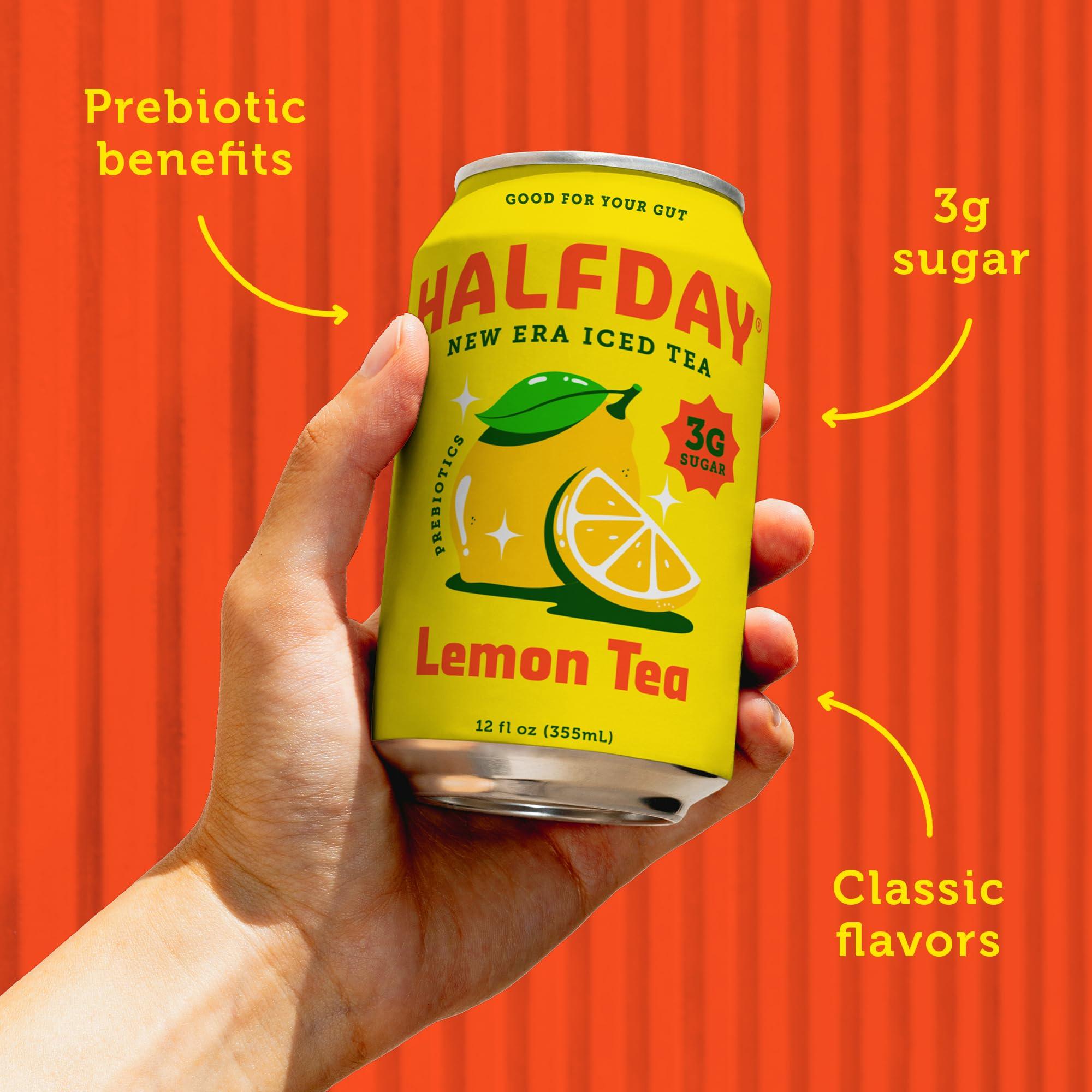 Halfday Halfday Prebiotic Lemon Iced Tea, 12 Fl Oz Can