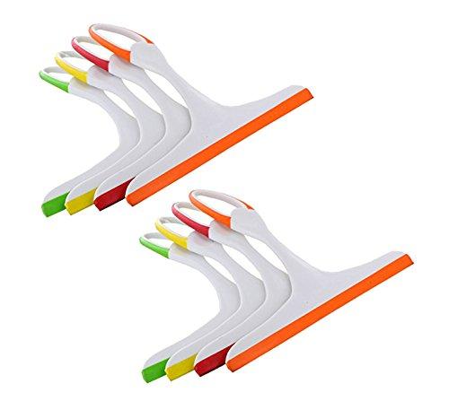 Black Duck Brand Set of 8 Black Duck Brand Slim Design 9.5" x 9" Window Shower Glass Squeegee Assorted Colors (8)