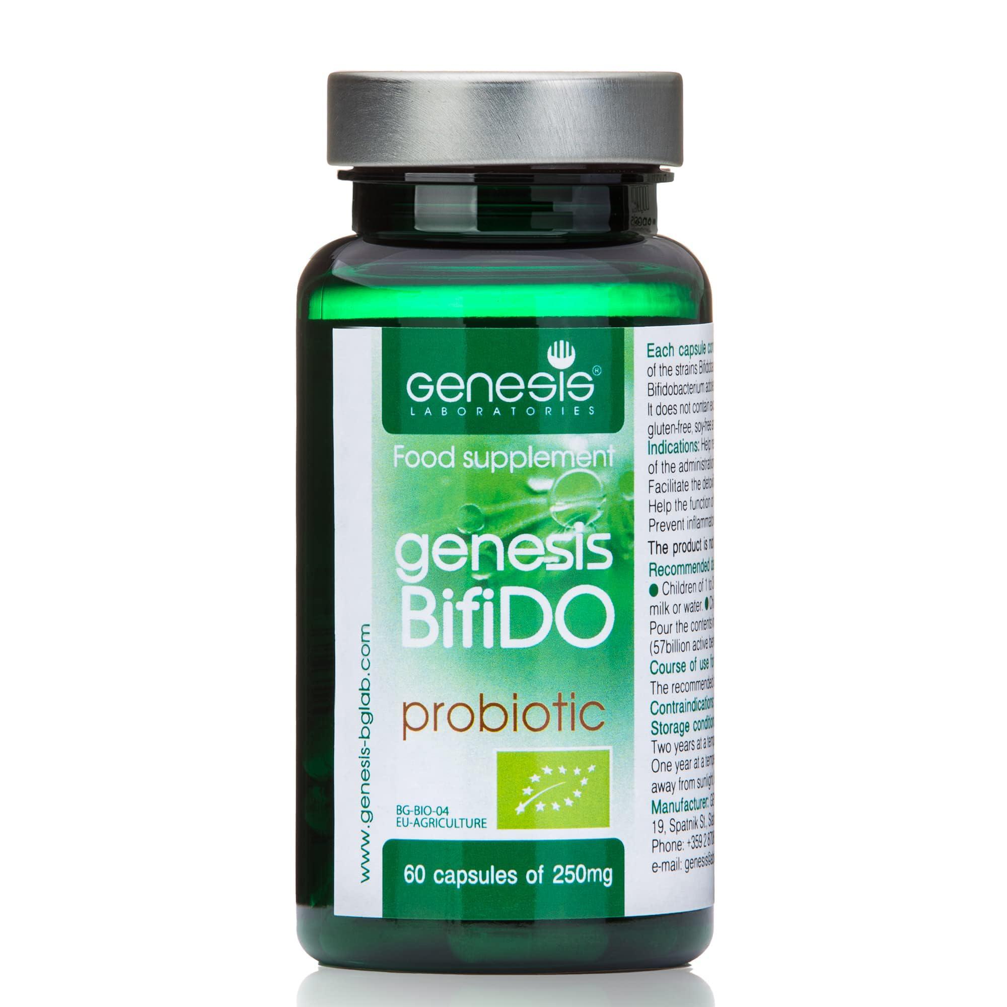 Genesis Laboratories Genesis Bifido Bio Probiotic with Lactobacillus 250 Mg per Capsule 60 caps