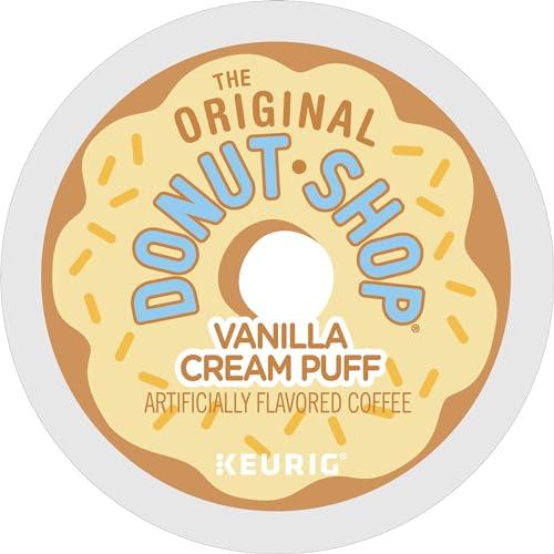 The Original Donut Shop The Original Donut Shop Vanilla Cream Puff Coffee, Keurig Single Serve K-Cup Pods, Medium Roast Coffee, 60 Count, (6 Packs of 10)