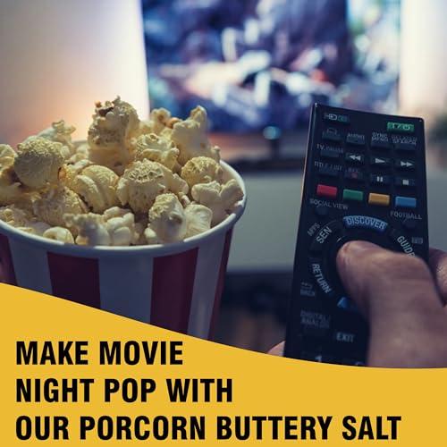 Concession Essentials Popcorn Season Salt with Buttery Flavor-Movie Theater Popcorn Taste- 8.5oz Jar