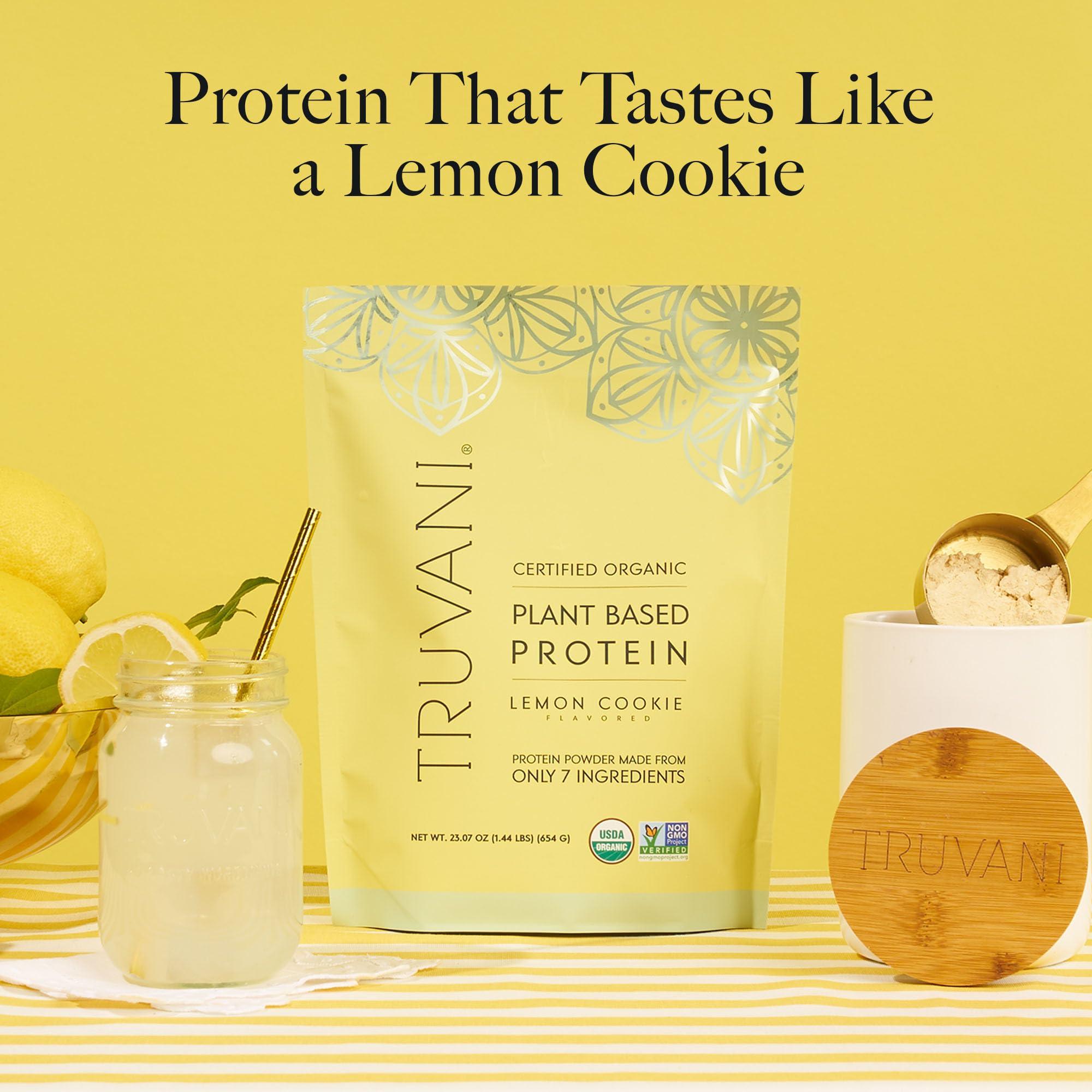 Truvani Truvani Vegan Pea Protein Powder | Lemon Cookie | 20g Organic Plant Based Protein | 20 Servings | Keto | Gluten & Dairy Free | Low Carb | No Added Sugar