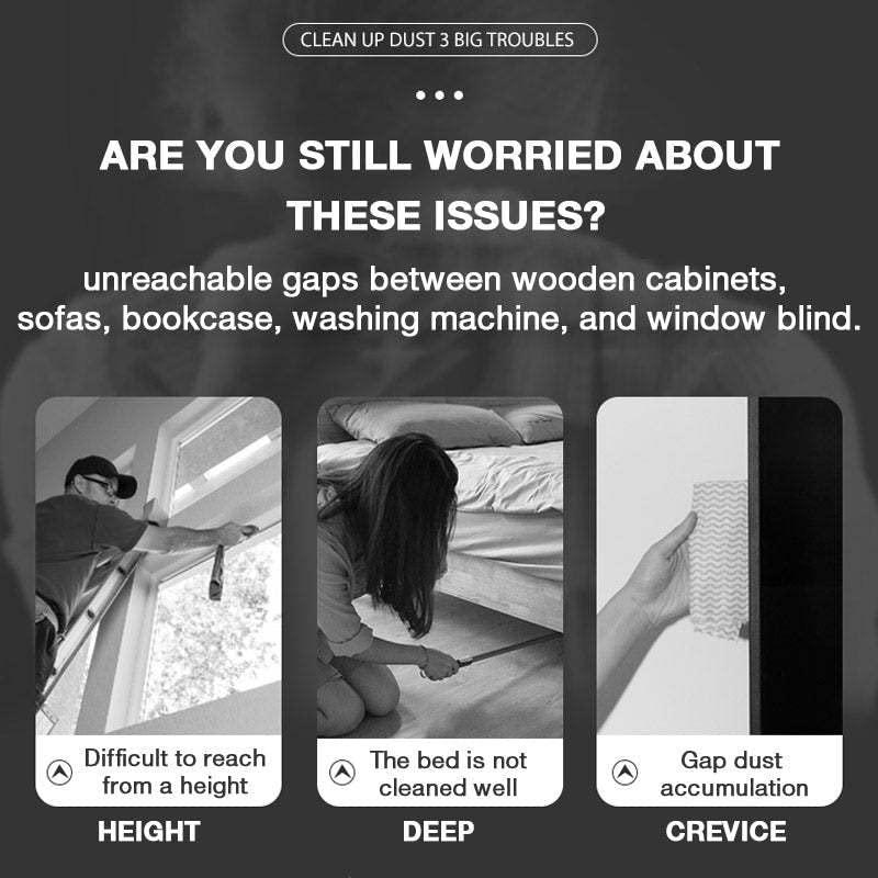 Sungrando 2 PCS Retractable Gap Dust Cleaner, Gap Dust Brush for Cleaning Under Appliances, Microfiber Hand Duster Removable and Washable Gap Cleaning Brush Cleaning Tools for Home Bedroom Kitchen