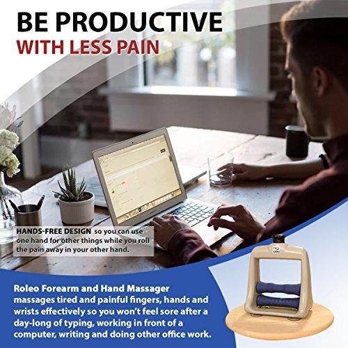 Roleo Hand Massager for Arthritis, Deep Tissue Massager for Carpal Tunnel Relief - Forearm Massager for Hand Therapy with Trigger Point Foam Roller - Finger Massager and Wrist Roller - Arm Massager by Roleo