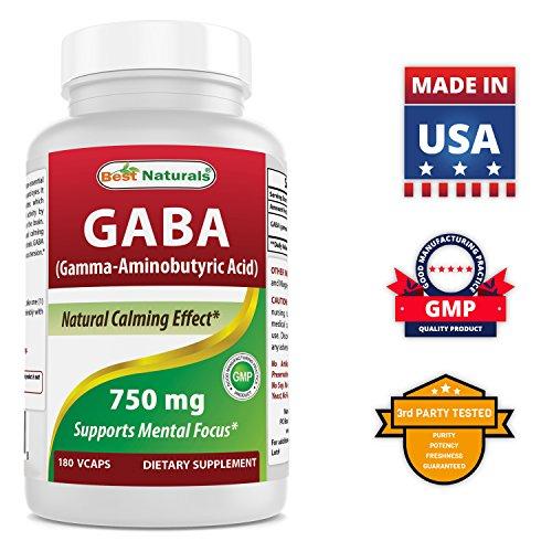Best Naturals Best Naturals GABA Supplement 750mg & L-Theanine 200mg