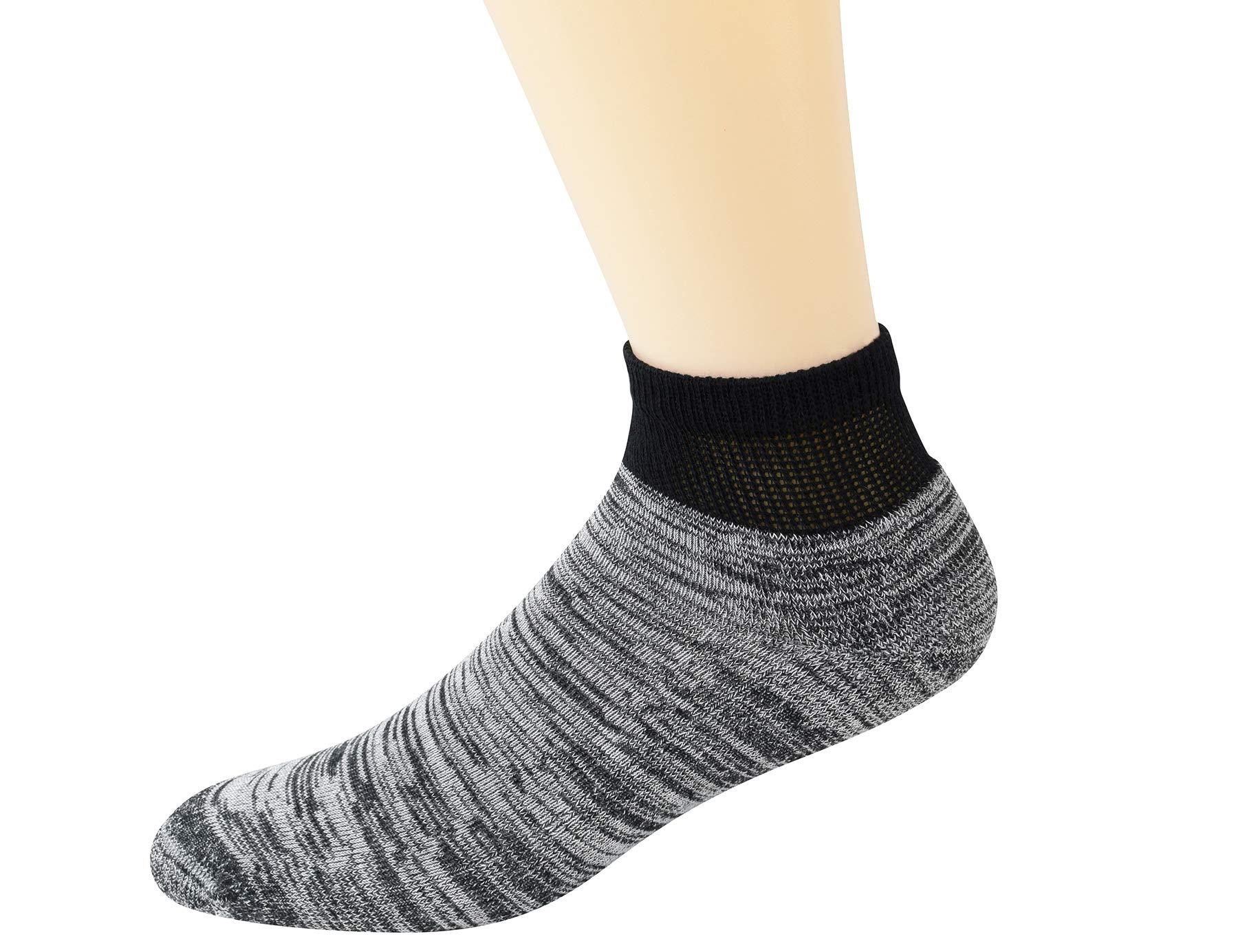 Yomandamor Yomandamor Men\'s 5 Pairs Low Cut Diabetic Socks with Cushion Sole and Seamless Toe