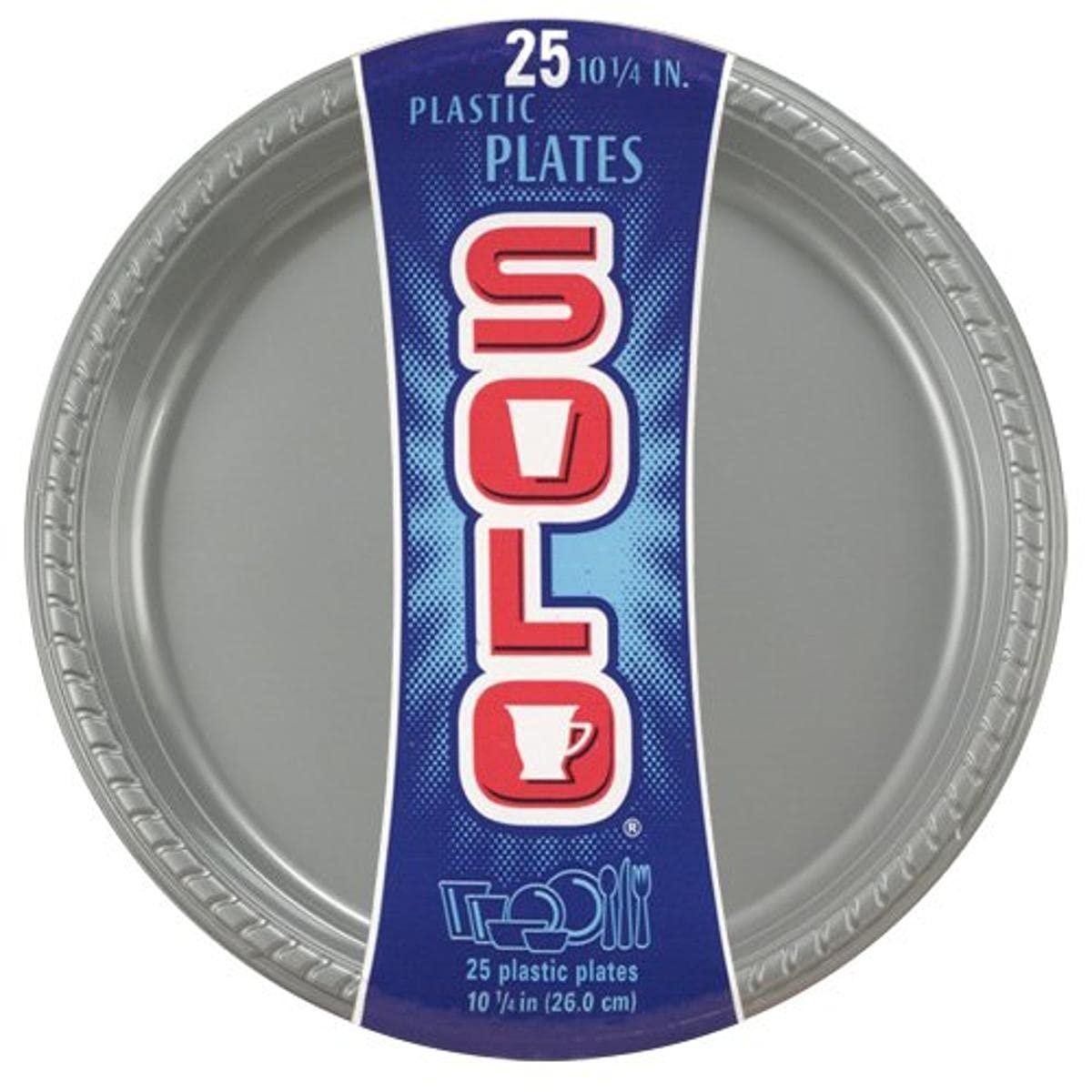 SOLO Solo Silver 10-Inch Plastic Plate, 25-Count Packages (Pack of 10)