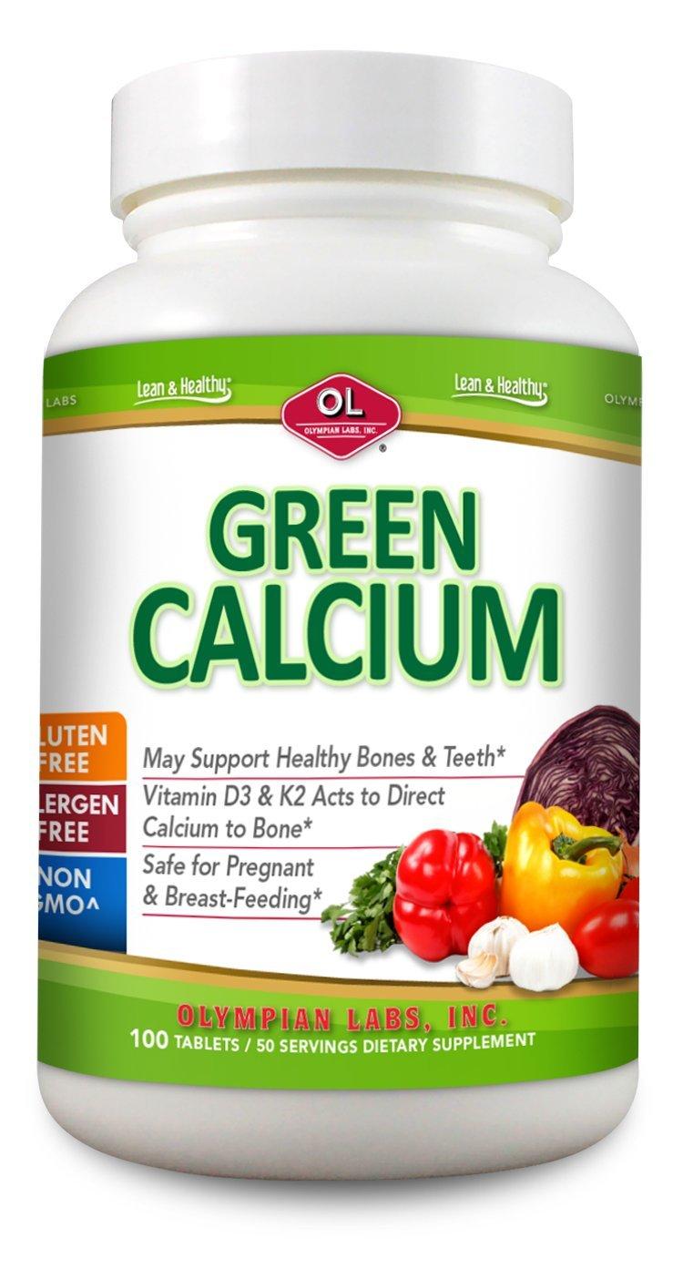 Olympian Labs Olympian Labs Calcium Plus Magnesium, Formulated with Vitamin C, K2 & D3, 100 Tablets Supporting Healthy Bones & Teeth