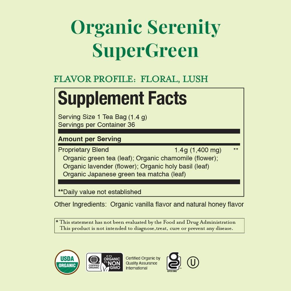 The Republic of Tea Republic Of Tea, Tea Supergreen Serenity Organic, 36 Count