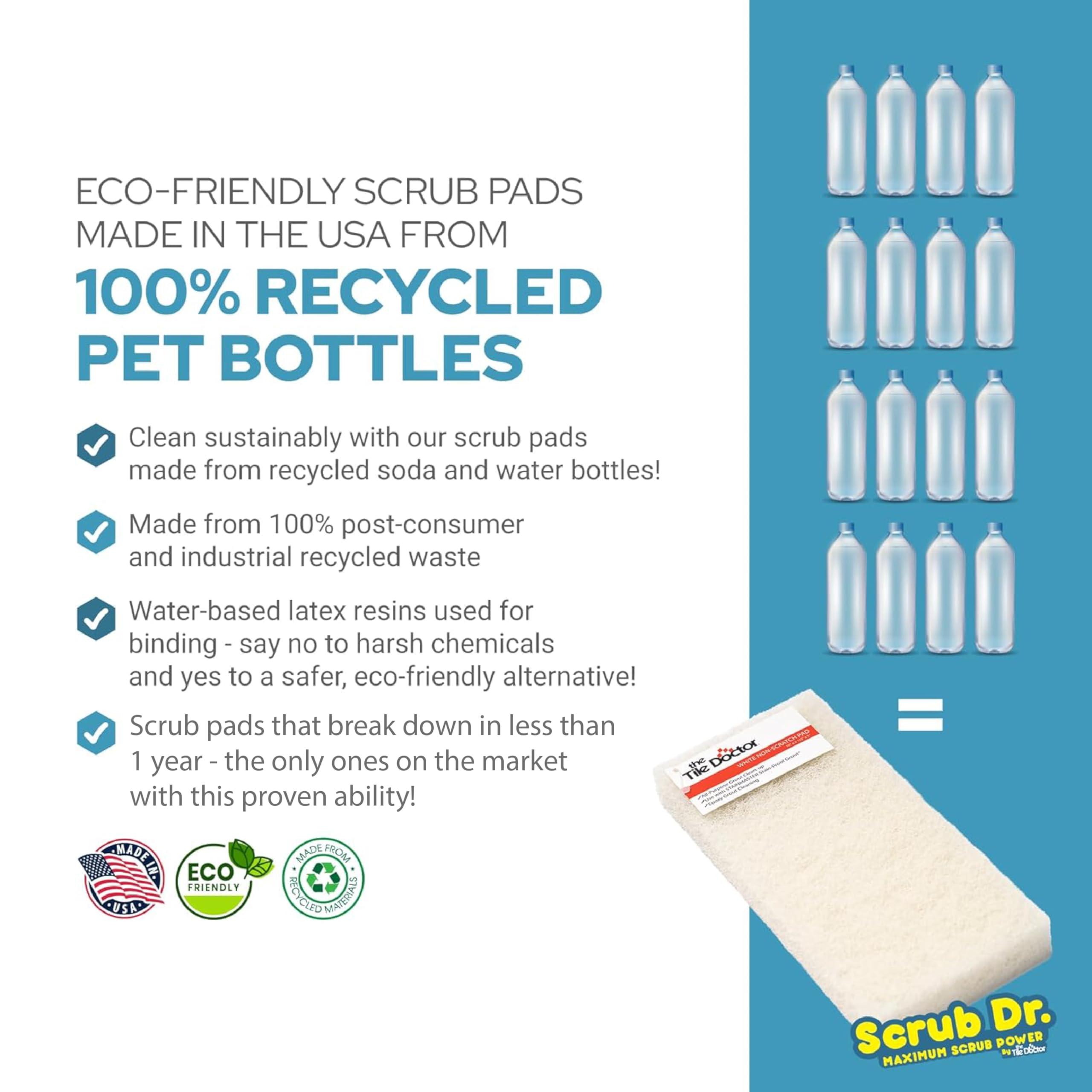 The Tile Doctor The Tile Doctor Multipurpose Scrub Pad - Ideal for Bathroom, Kitchen & Floor Cleaning - Non-Scratch Dish Sponge & Shower Scrubber - Commercial Grade - (Green - Heavy Duty, 12 Pack)