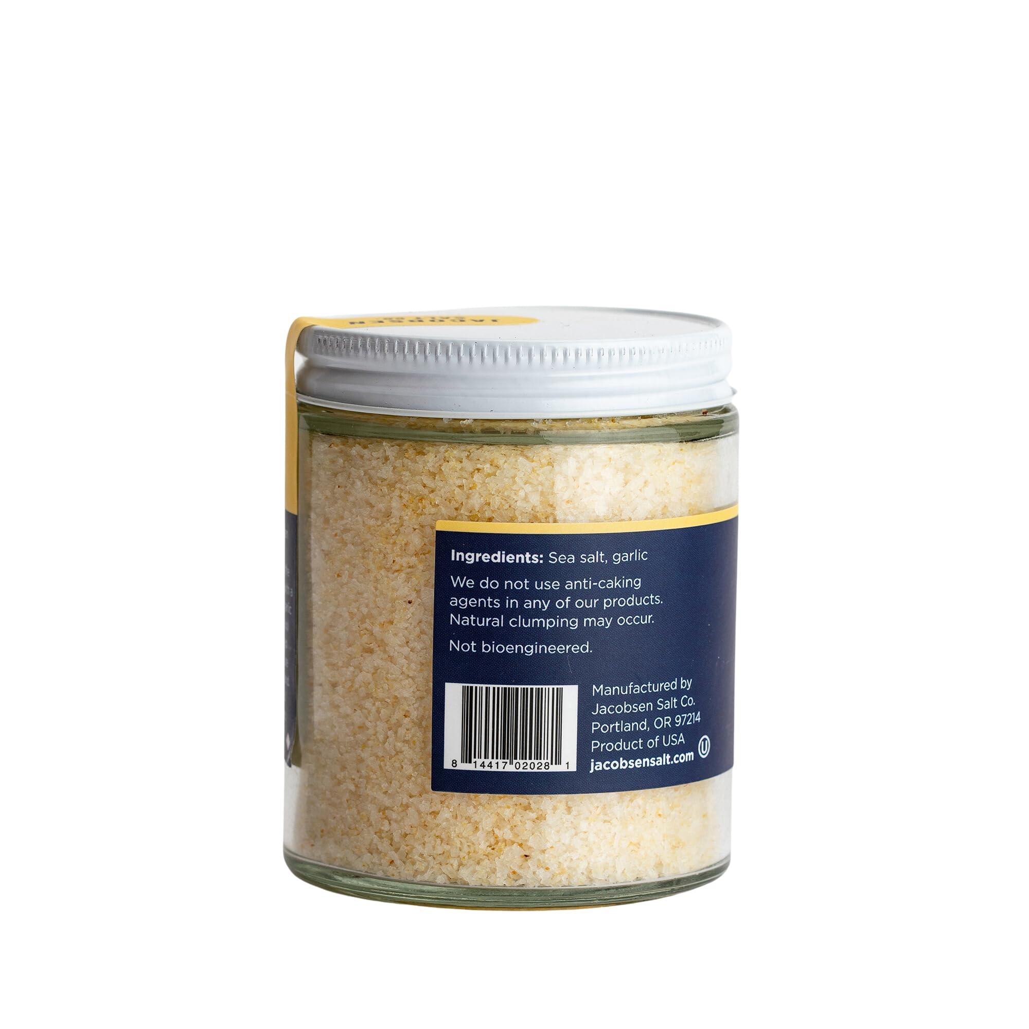 Jacobsen Salt Co. Jacobsen Salt Co. Garlic Salt Kosher Sea Salt, Non-Iodized Made in USA, Non-GMO, Steak Seasoning, Garlic Flavored, Real Salt 3.38oz