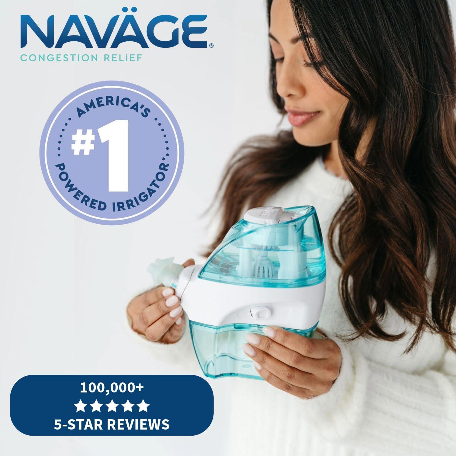 Navage Navage Travel Bundle Nasal Irrigation System - Saline Nasal Rinse Kit with 1 Nose Cleaner, 20 Salt Pods and Paisley Travel Bag