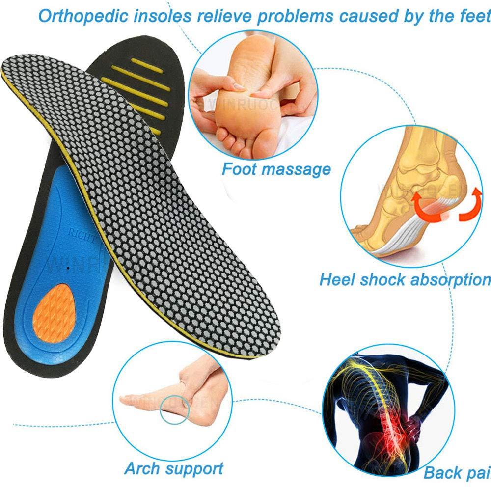 LLIMUE LLIMUE 2 Pieces EVA Orthopedic Insoles Orthotics Flat Foot Health Sole Pad for Shoes Insert Arch Support Pad,Black,M