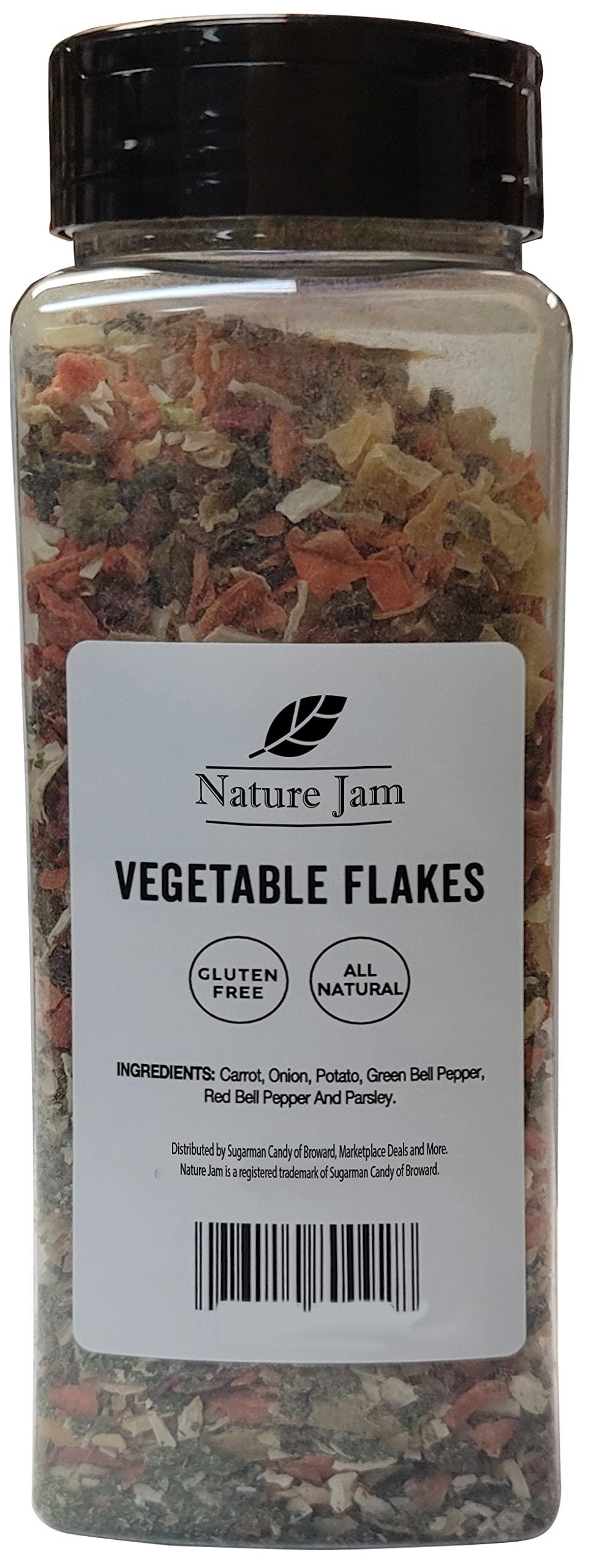 Naturejam Vegetable Soup Blend Dried Dehydrated Vegetable Flakes 10 oz Reclosable Bottle To Make Ramen Noodle Soup