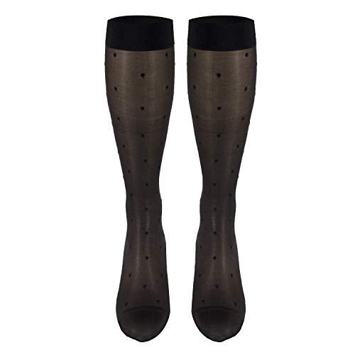 Truform Truform Sheer Compression Stockings, 15-20 mmHg, Women's Knee High Length, Dot Pattern, Charcoal, Large
