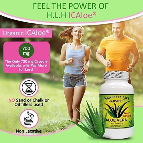 Healthy Life Harvest Healthy Life Harvest ICAloe Capsules - IC Supplements, Non-GMO, Interstitial Cystitis for 30 Years- Vegetarian - Each bottle has 90 - 700mg caps