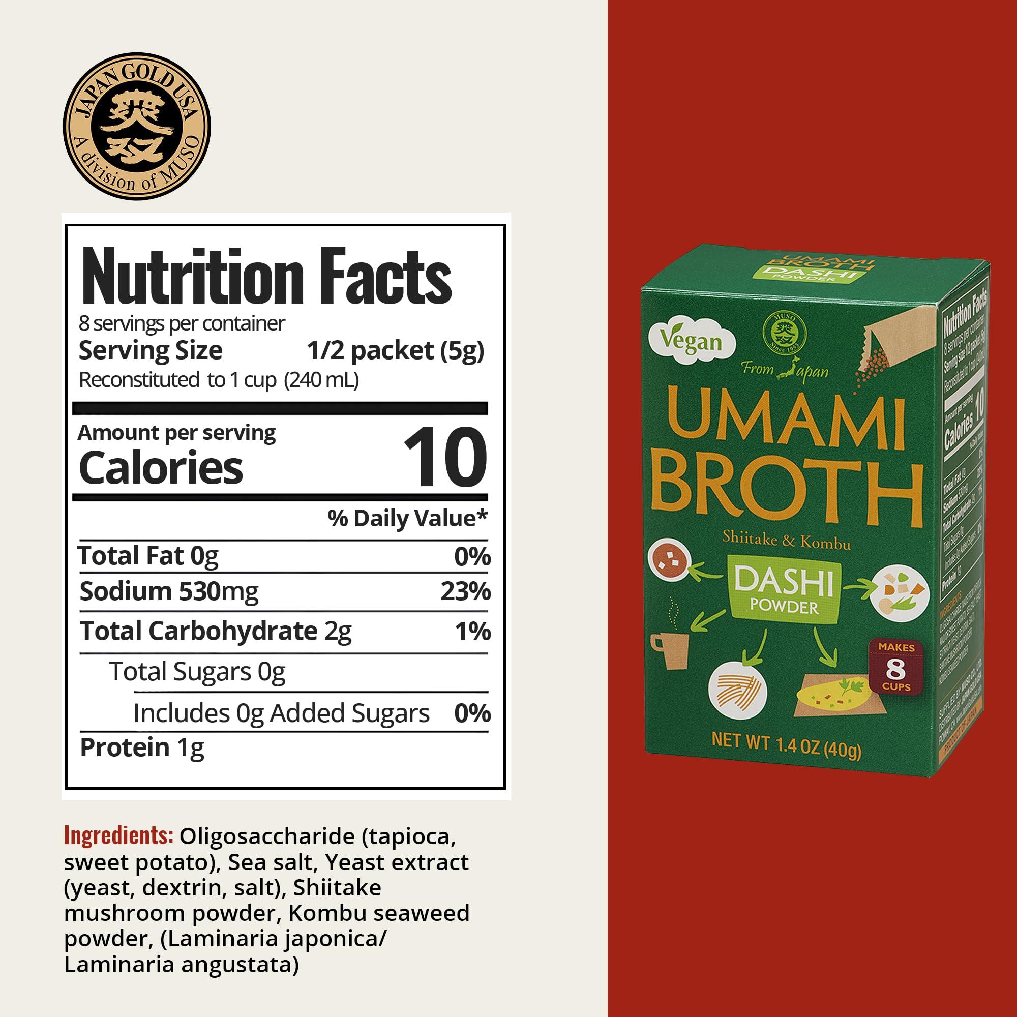 Muso From Japan Muso From Japan Umami Broth Dashi Powder, Vegan, 1.4oz, 4 sachets (Pack of 1)