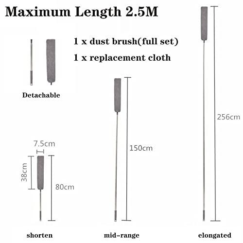ThsGivingStore Retractable Gap Dust Cleaner, Under Refrigerator/Sofa Cleaning Tool, Microfiber Gap Duster with Extendable Pole 32-100 Inches, Suitable for Underneath Cleaning of Furniture, Fridges, Couch, Bed
