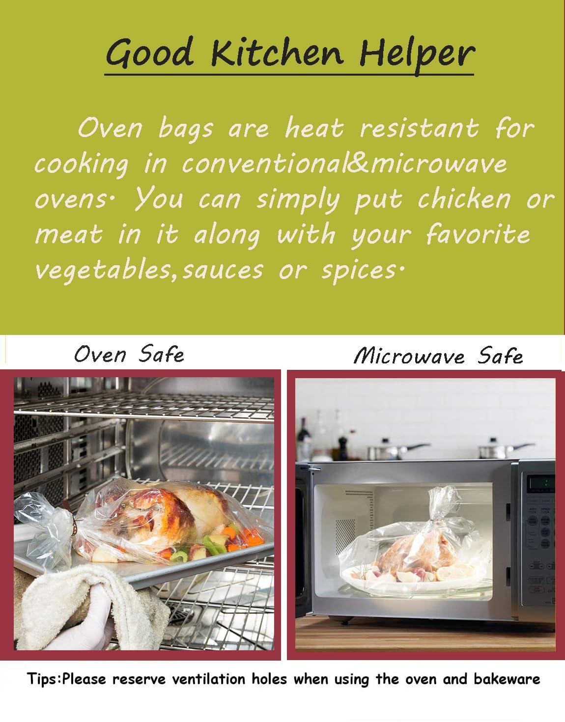 Kiginhans 20Large Oven Bags Turkey Size,Cooking Roasting Bags Large Size(2224Inch) Meat Roasting Bags Safe for Turkey Meat Fish and Vegetables (20bag 2Packs)