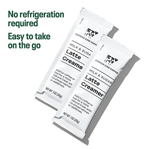 Copper Cow Coffee Copper Cow Coffee California Sweetened Condensed Milk Creamers – Single-Serve and All-Natural Pre-Filled Packets – (25 Pack)