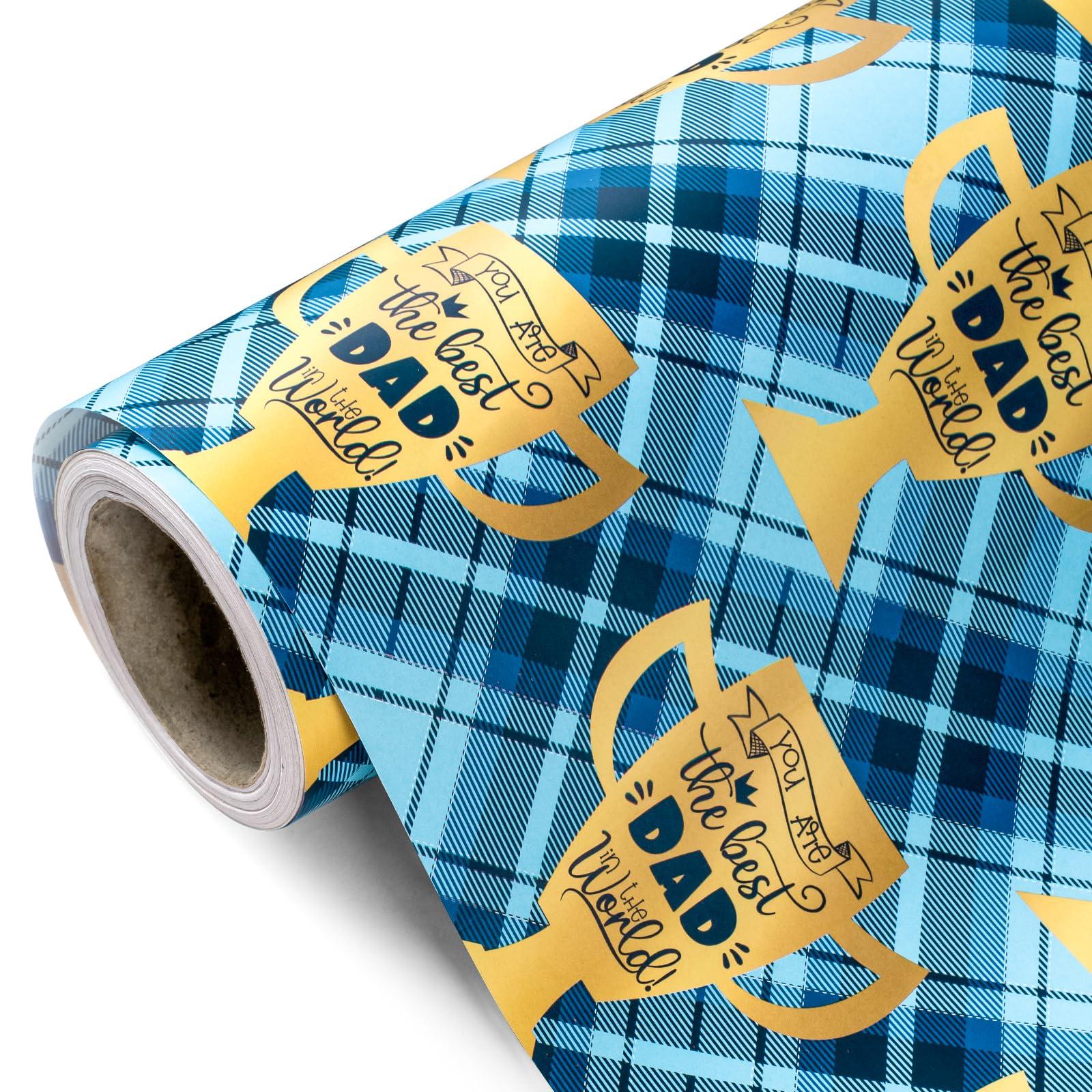 WRAPAHOLIC WRAPAHOLIC Father\'s Day Wrapping Paper - Mini Roll - 17 Inch X 33 Feet - You Are the Best Dad in the World Design for Party, Holiday