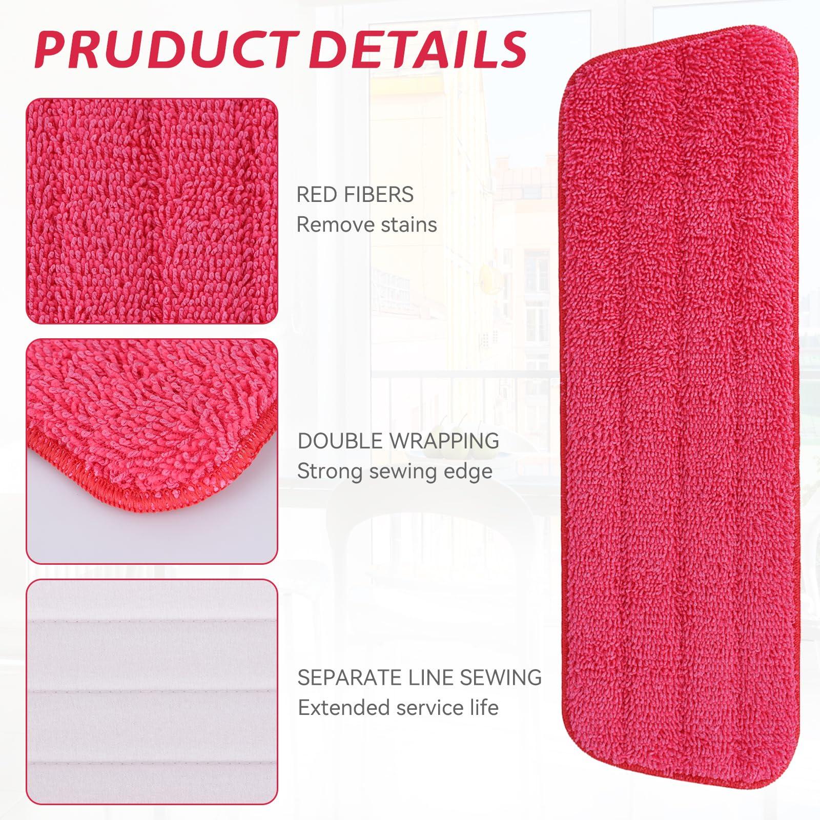 BeiLan Replacement Microfiber Mop Pad for Rubbermaid Reveal Spray Mop - 12 Pack Wet & Dry Floor Cleaning Refills Reusable Fit for Any Microfiber Reveal Flat Mop 16.5\"
