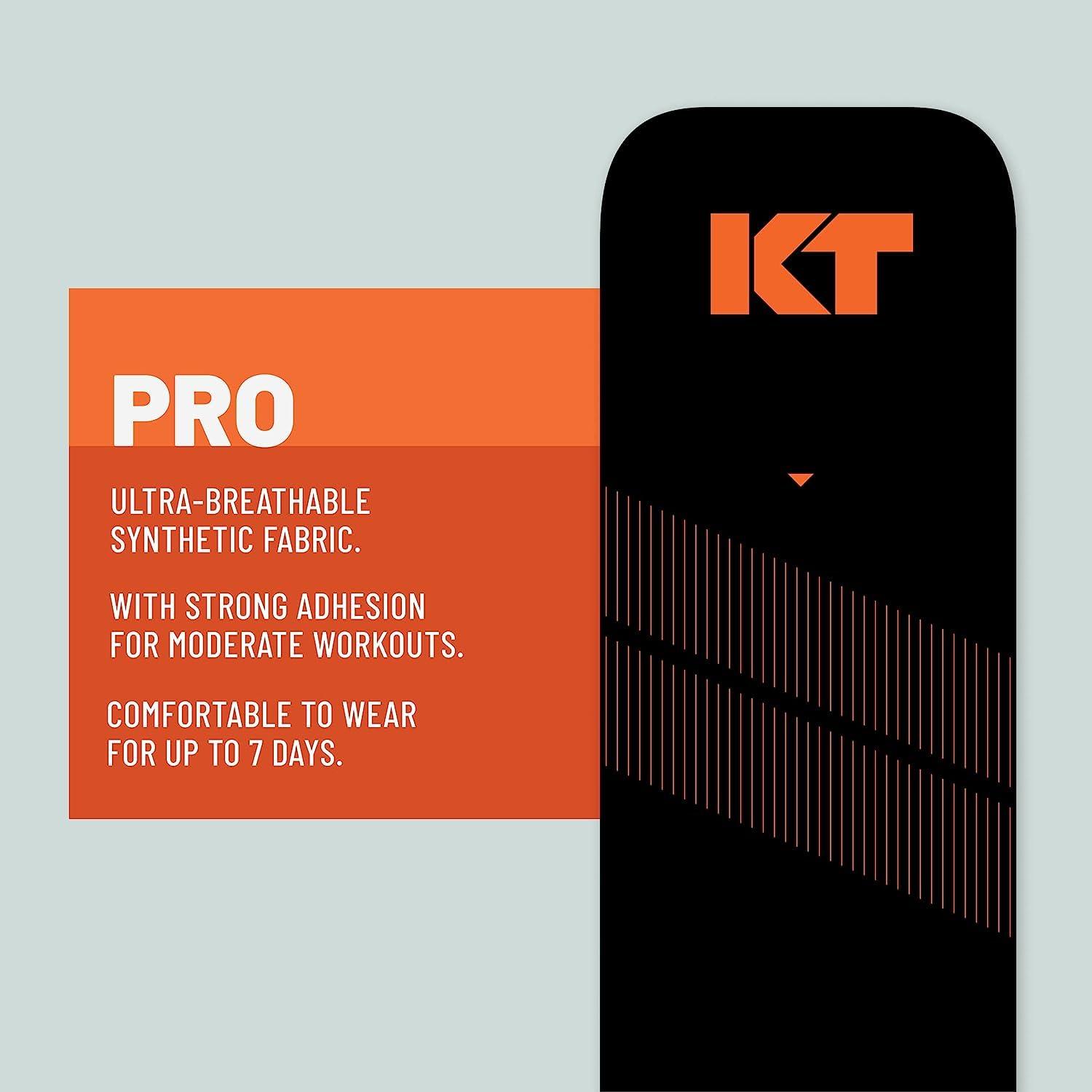 KT Tape KT Tape, PRO Synthetic Elastic Kinesiology Athletic Tape, 150 Count, 10\" Precut Strips, Black