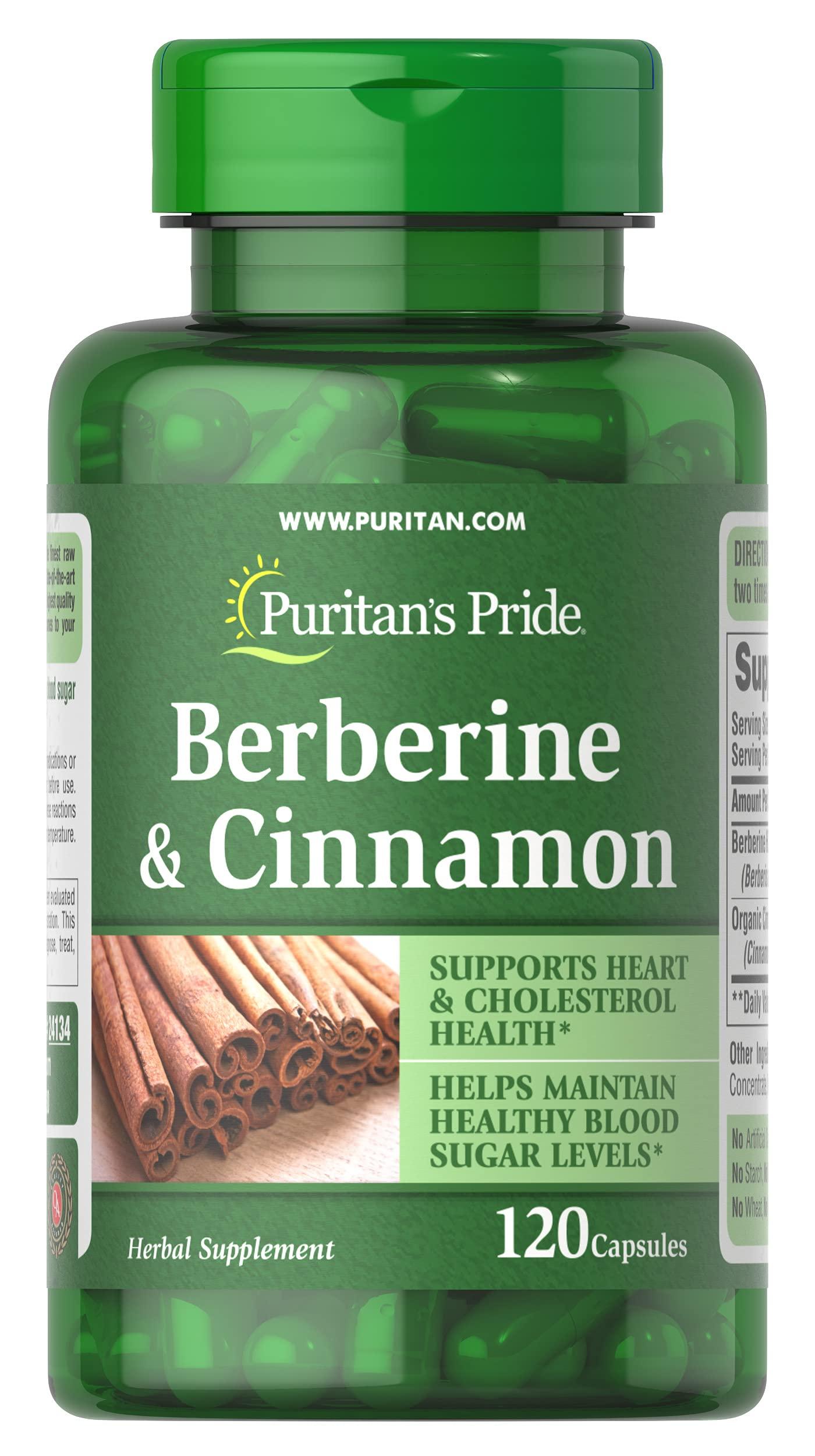 Puritan's Pride Puritan\'s Pride Berberine and Cinnamon, Capsule For Cardiovascular Support