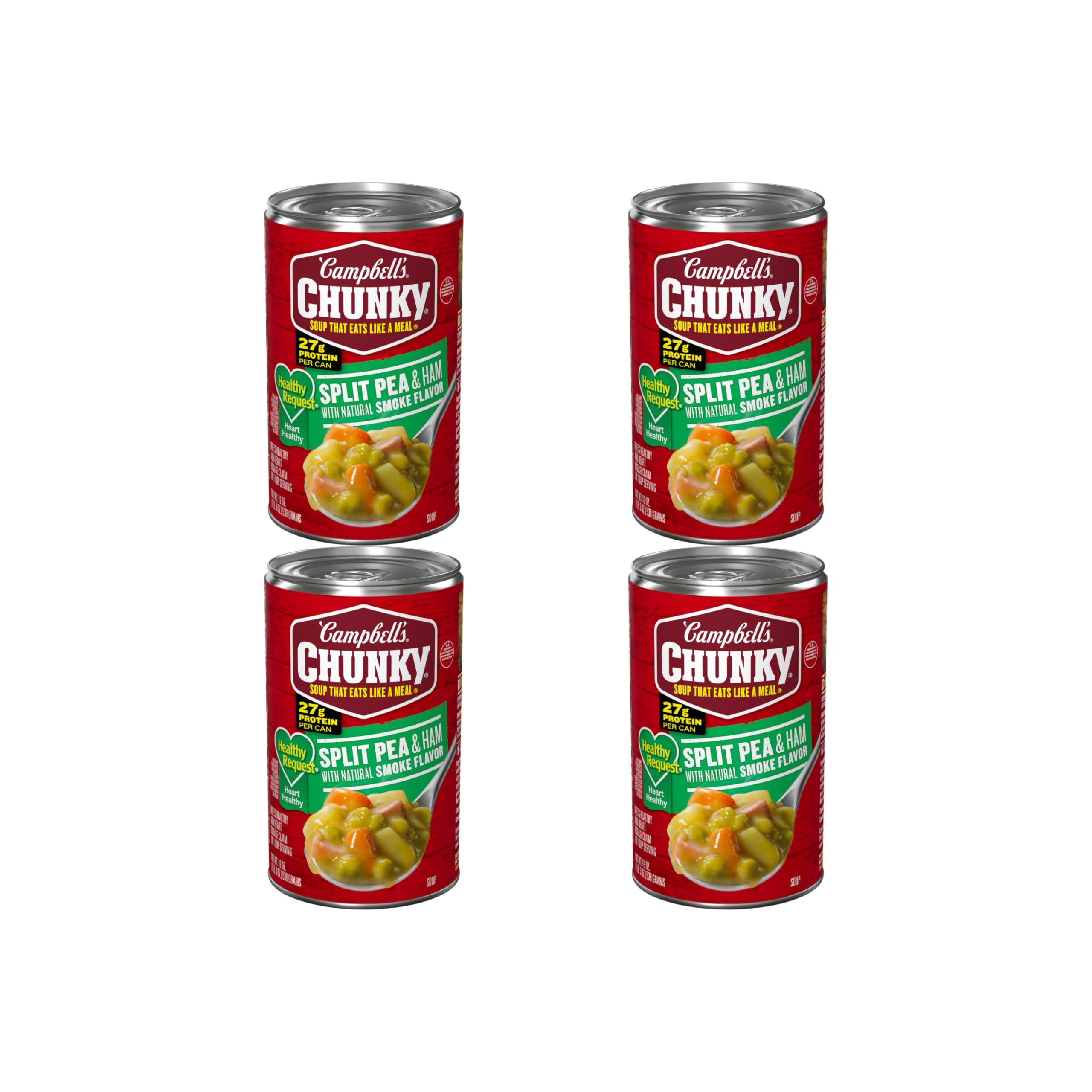 Campbell\'s Campbells Chunky Healthy Request Soup, Split Pea Soup With Ham, 19 Oz Can (Pack of 4)