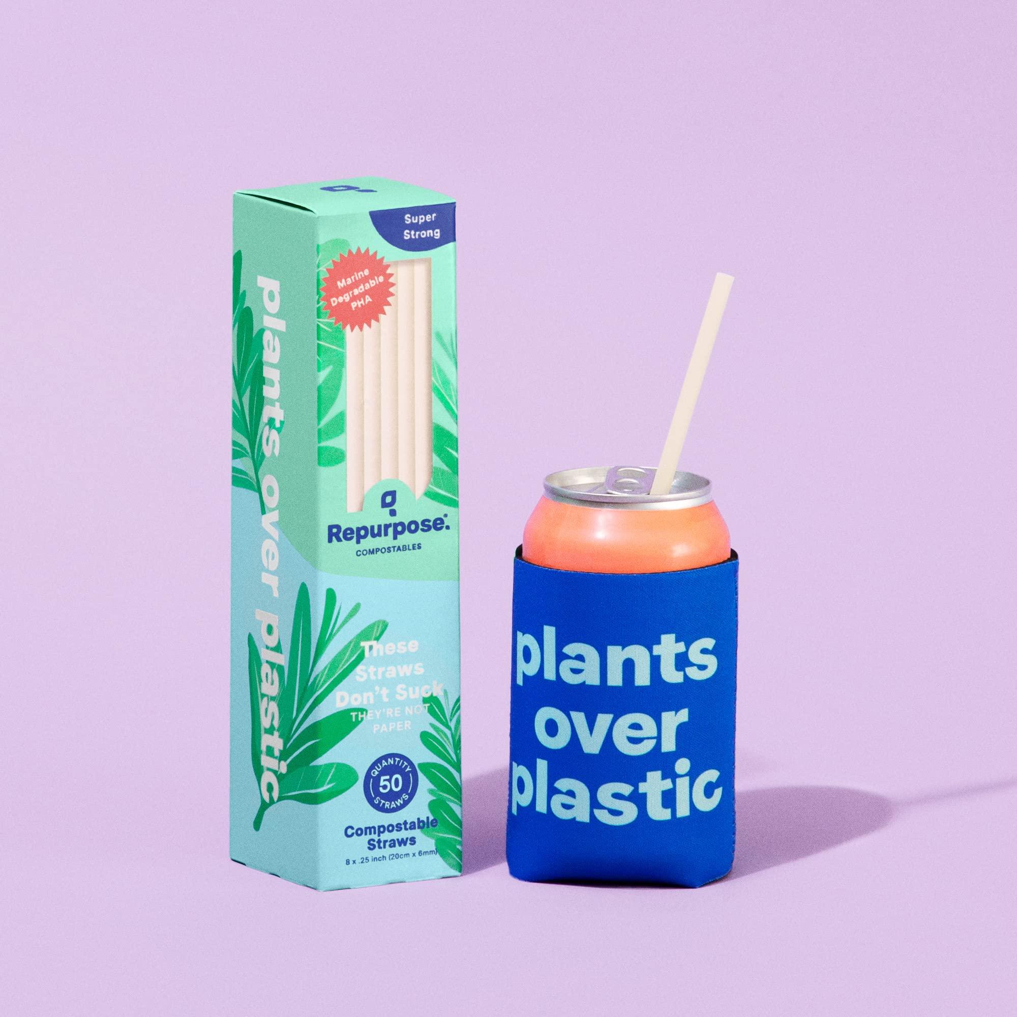 Repurpose Compostables Repurpose Compostable Straws, 50 Count, Made from Plants, Disposable, Environment Friendly Straws, 1 Pack