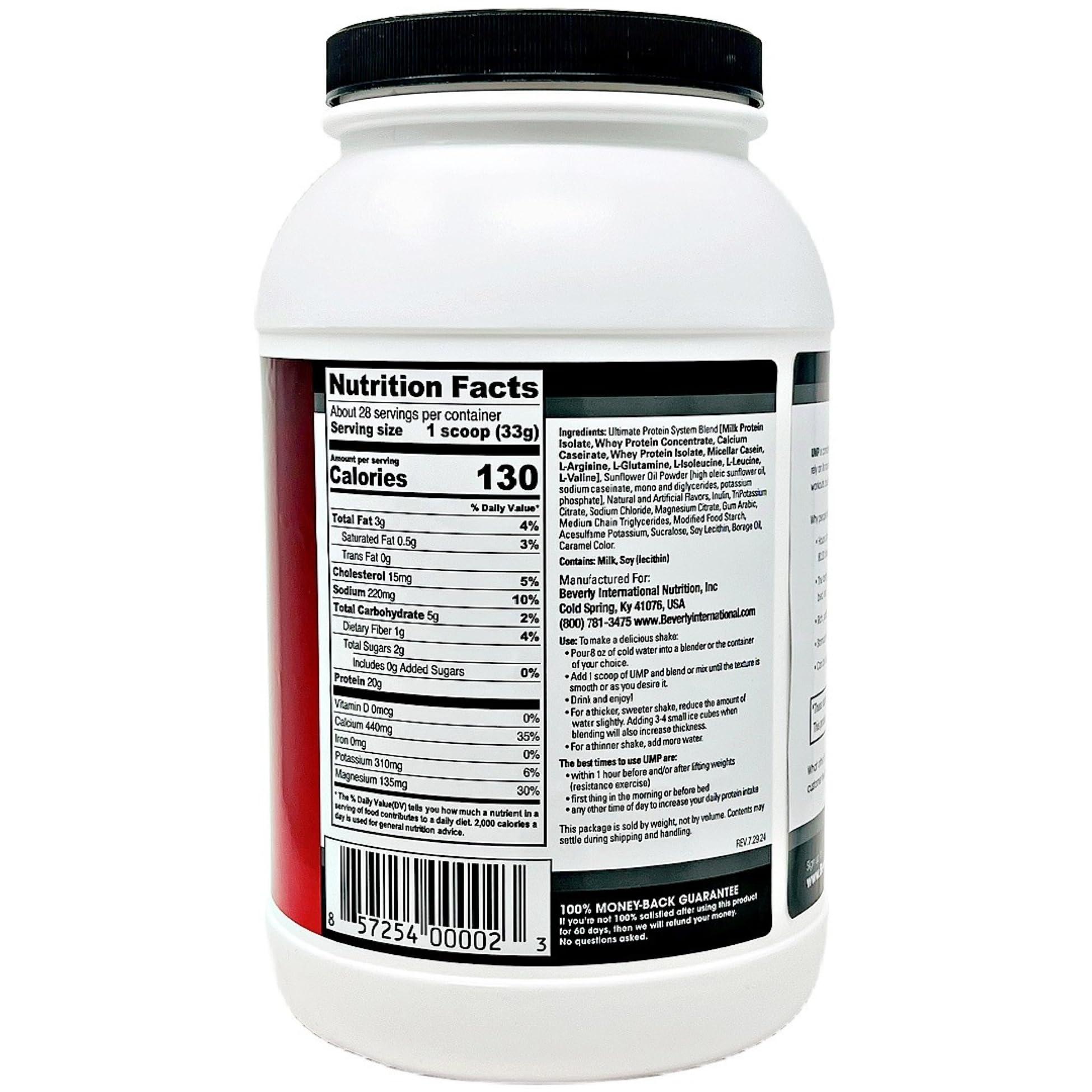 Beverly International Beverly International UMP Protein Powder, Graham Cracker. Unique Whey-Casein Ratio Builds Lean Muscle Support. Easy to Digest. No Bloat. (32.8 oz) 2lb .8 oz
