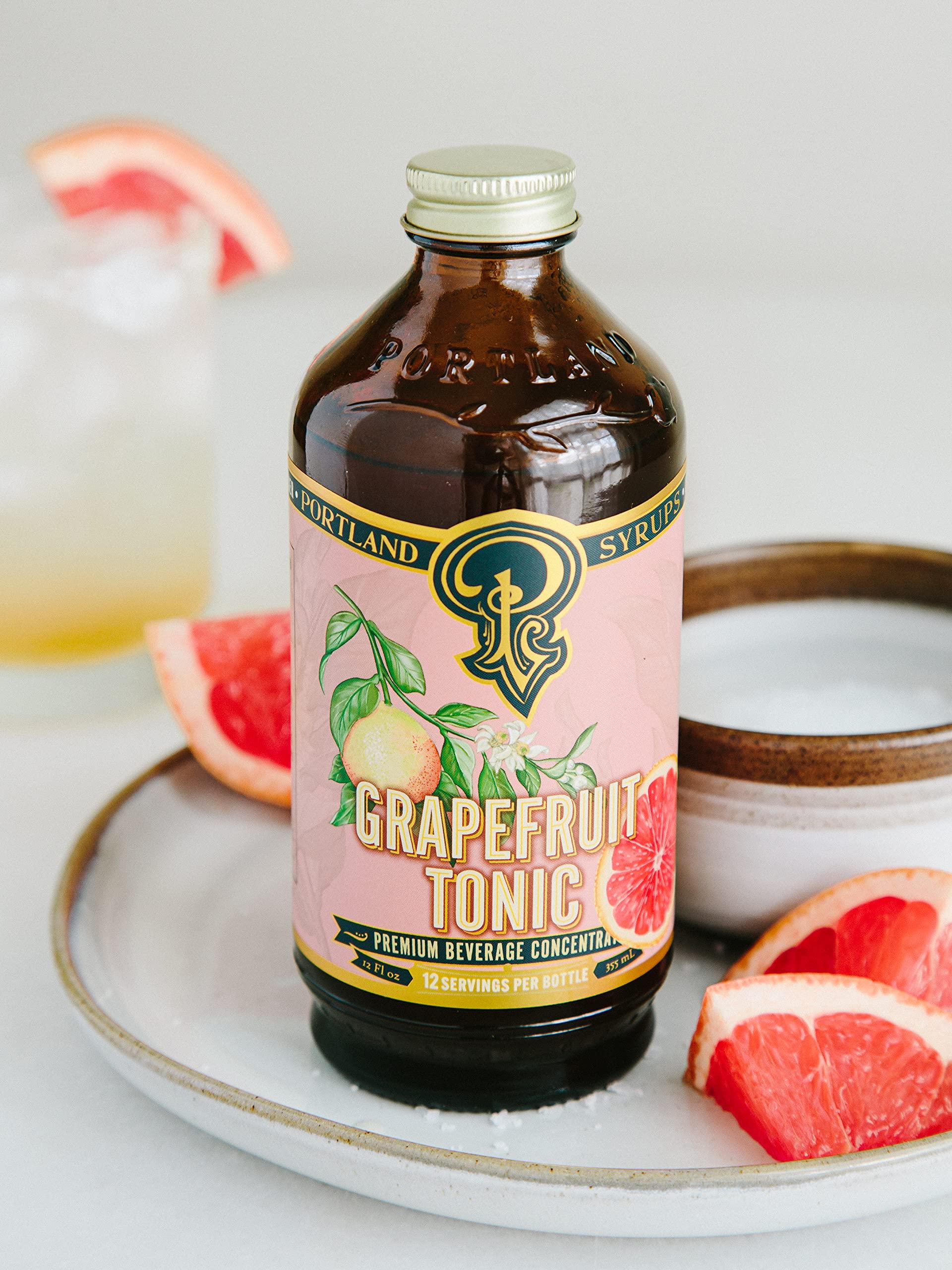 P Portland Syrups Portland Syrups Grapefruit Tonic Syrup - Craft Delicious Cocktails, Mocktails, Tea, Soda, Coffee Drinks, and More - 12 oz with 24 Servings (Pack of 2)