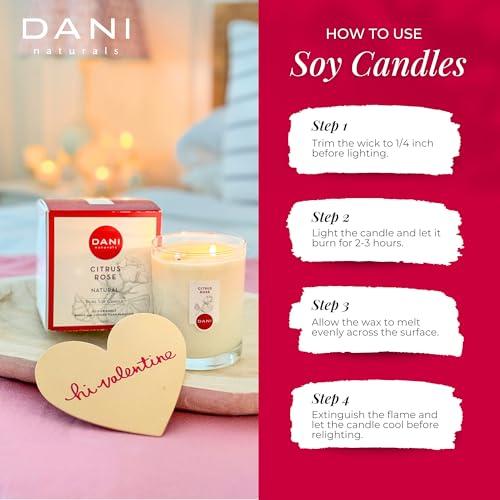 DANI DANI Naturals Scented Soy Candle - 7.5 Ounces (Citrus Rose)