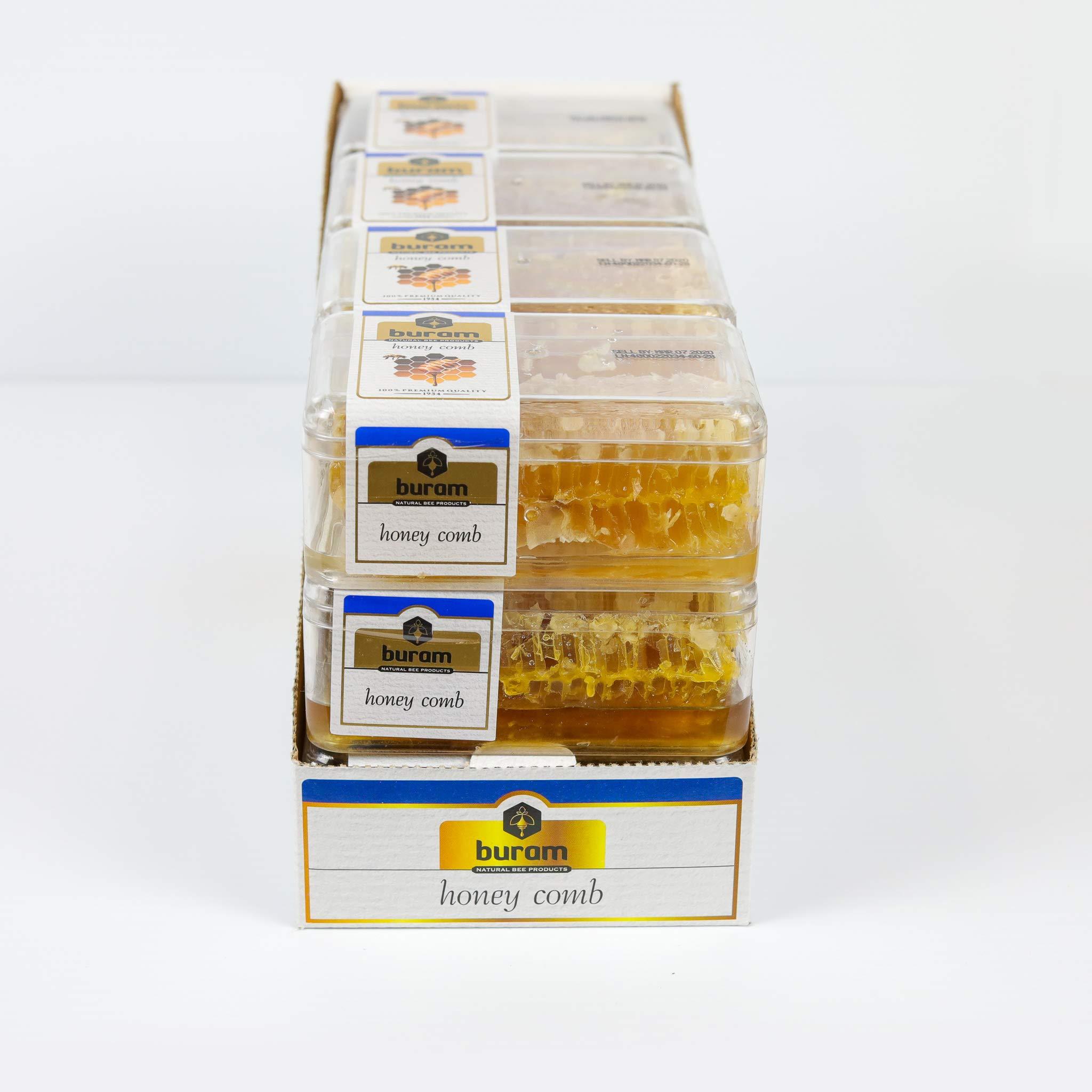 Buram Buram 100% Pure, Gourmet Raw Honeycomb, 100% All-Natural, No Additives, No Preservatives, From the Turkish Mountains, 7.1 oz Pack of 12