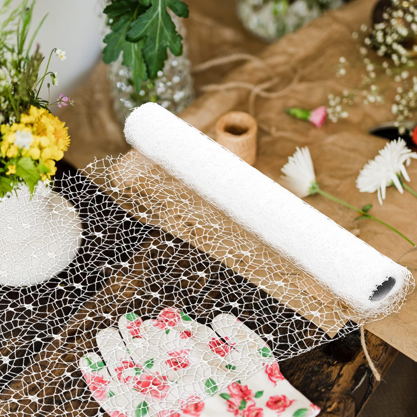 SEWACC SEWACC Wrapping Mesh Paper Gauze DIY Floral Bouquet Packaging Materials Florist Supplies for Valentines Day Holiday Wedding Birthday White