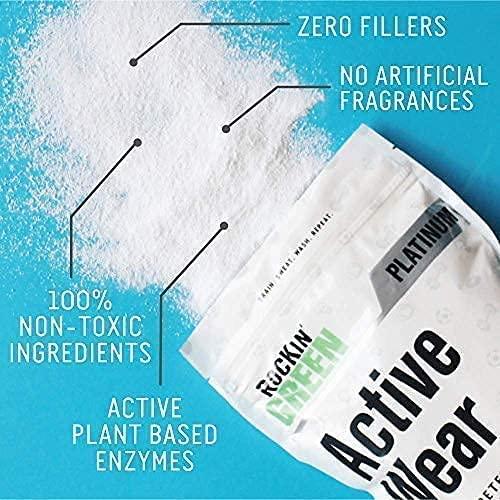 Rockin\' Green Rockin\' Green Active Wear 45oz Bundle With Classic Rock Unscented Laundry Detergent Powder 45oz | All-Natural and Eco-Friendly | Non-Toxic and Safe for Sensitive Skin | Vegan and Biodegradable