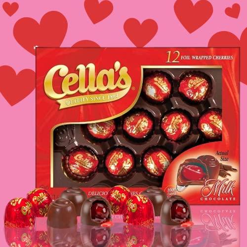 Cella Cella's Milk Chocolate Foil Wrapped Cherries 12 Count(pack of 2 Boxes) 24 Total