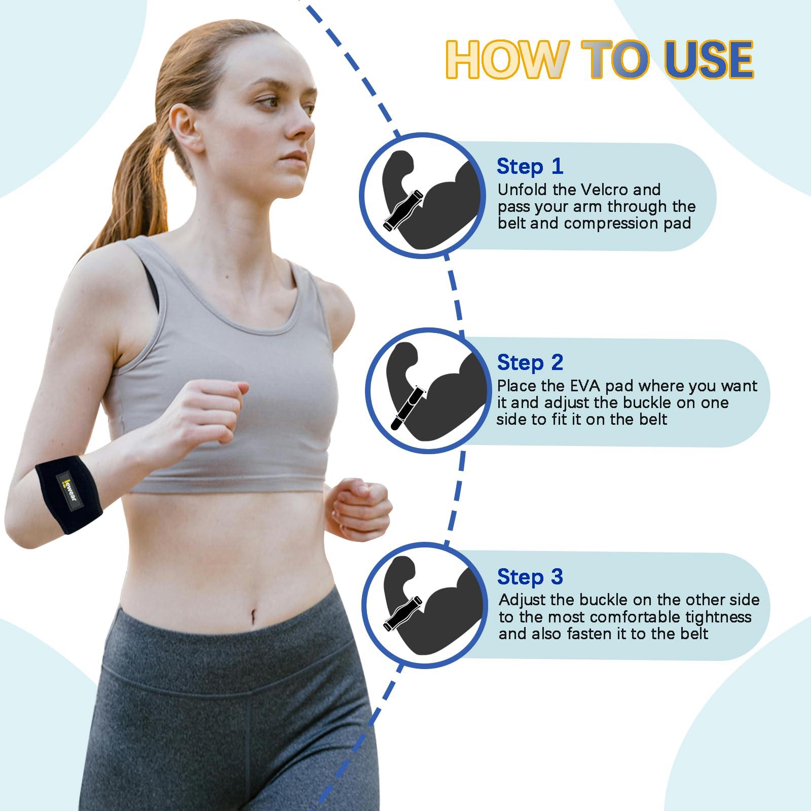 Beyio 2 Pack Elbow Brace, Tennis Elbow Brace for Men & Women, Adjustable Tennis Elbow Strap with Compression Pad for Tendonitis, Arm, Forearm, Tennis & Golfer\'s Elbow