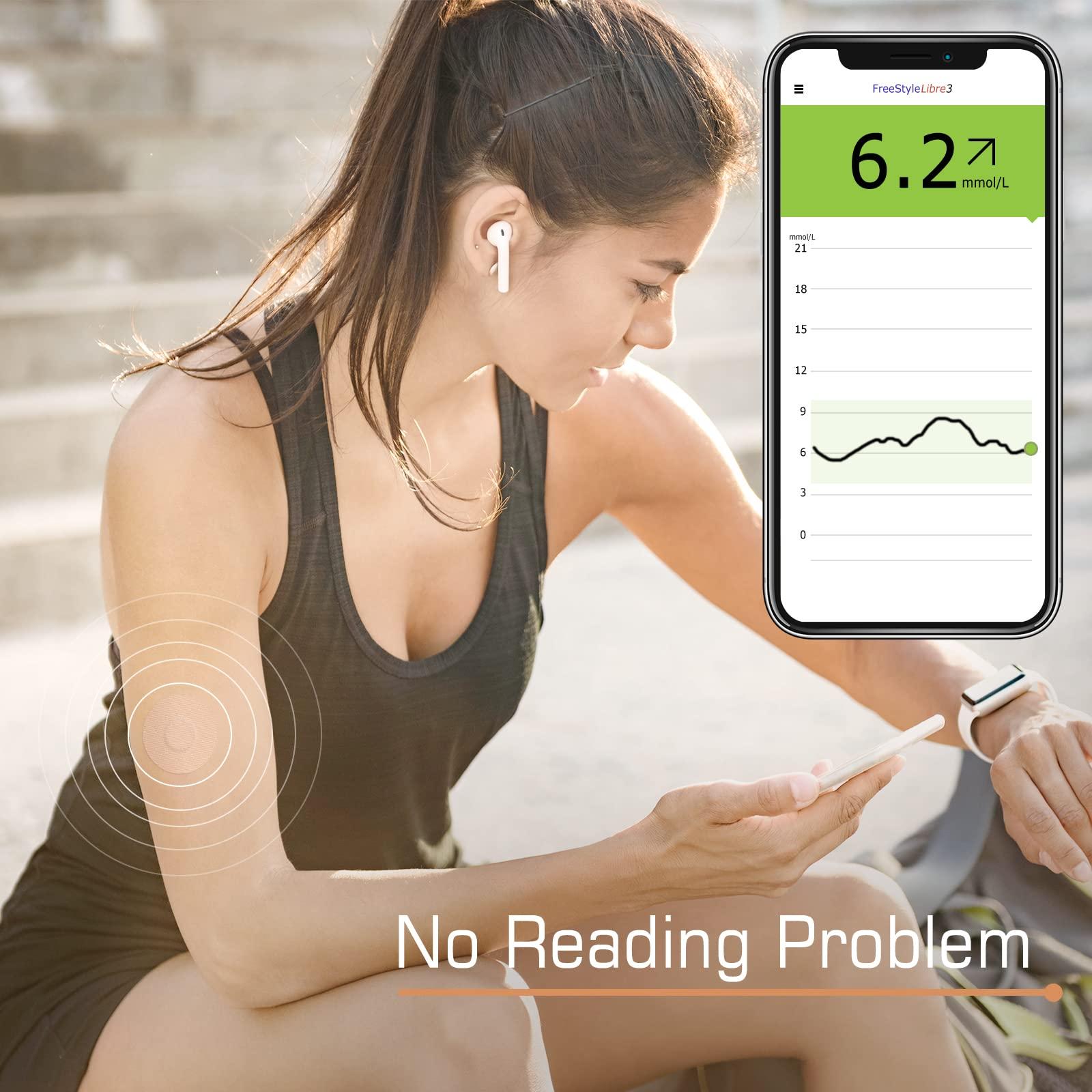 funpatch funpatch 20 Pack Adhesive Patches for Freestyle Sensor Libre 3 Cover Waterproof Libre 3 Sensor Covers Diabetic CGM Tape, Beige