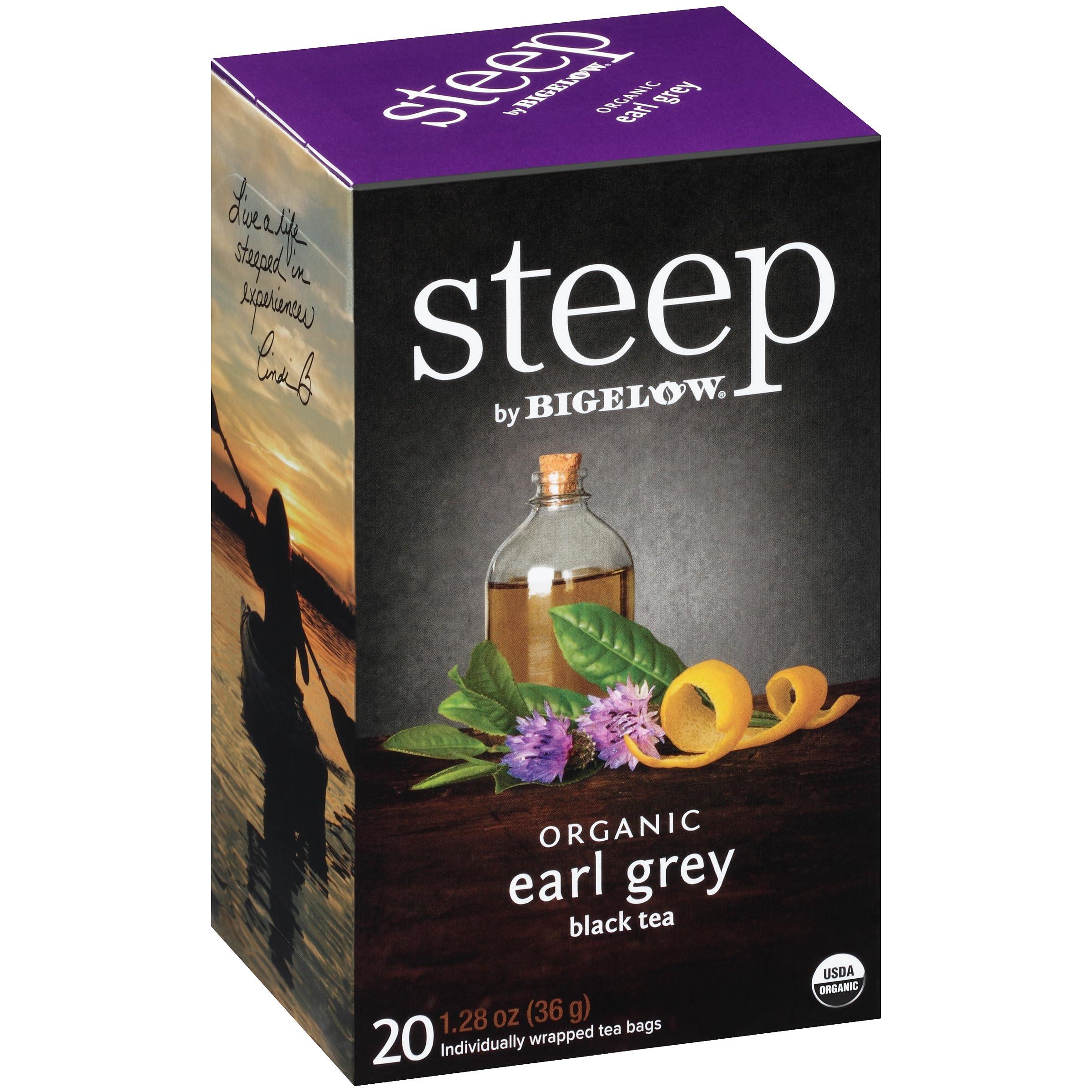 Bigelow steep by Bigelow Organic Earl Grey Black Tea, 20 Count (Pack of 6), 120 Total Tea Bags