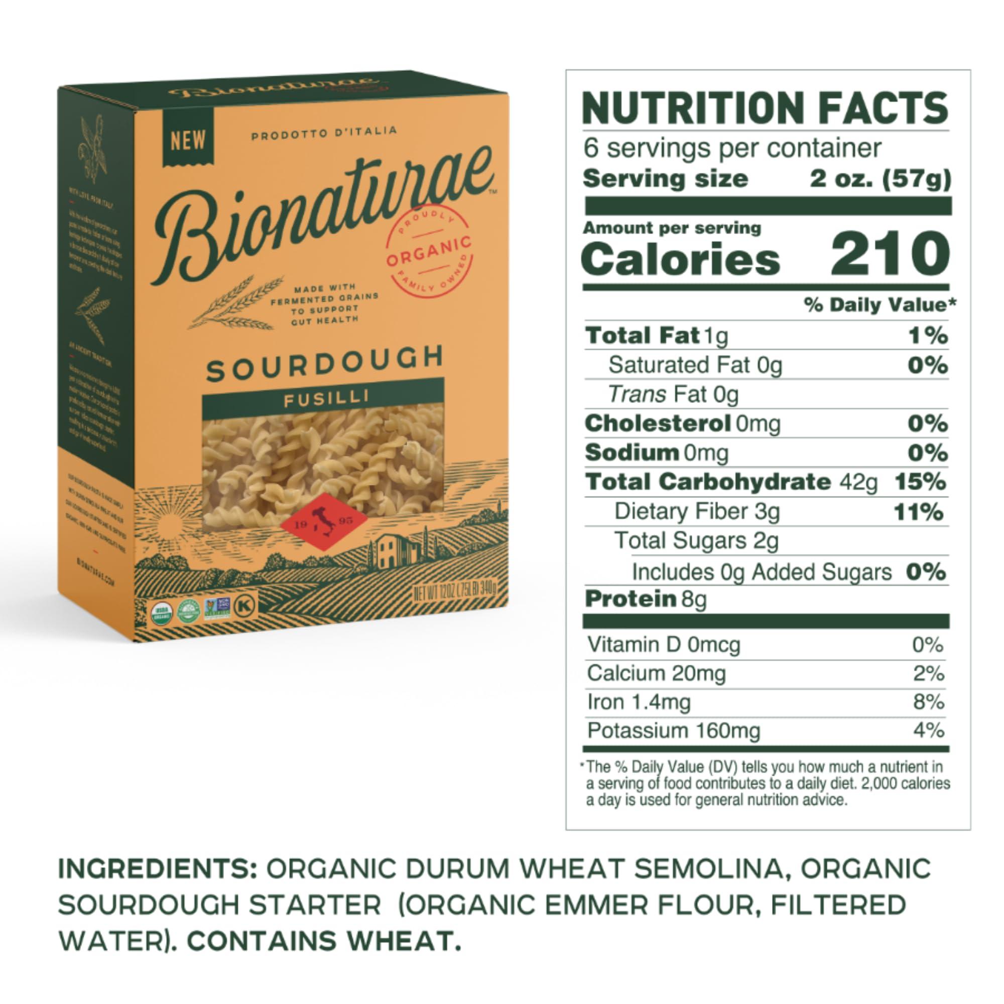 bionaturae Bionaturae Sourdough Organic Fusilli Pasta - Italian Pasta Noodles, Spiral Pasta, Spiral Noodles, Fusilli Pasta Noodles, Corkscrew Pasta - 12 Ounce (Pack of 2)