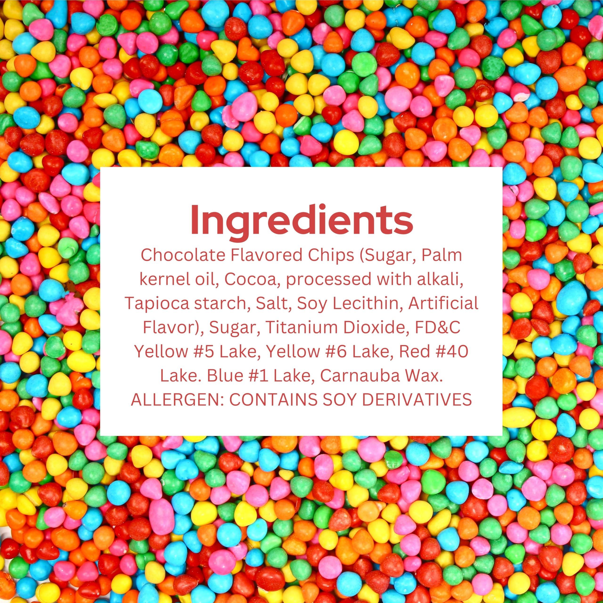 Stern's Bakery Rainbow Candy Coated Chocolate Chips | 1.5 lbs Cosmic Brownie Sprinkles | Mini Chocolate Baking Chips for Ice Cream & Cake Decorating | Kosher Nut Free Non GMO Vegan & Gluten Free | Stern’s Bakery