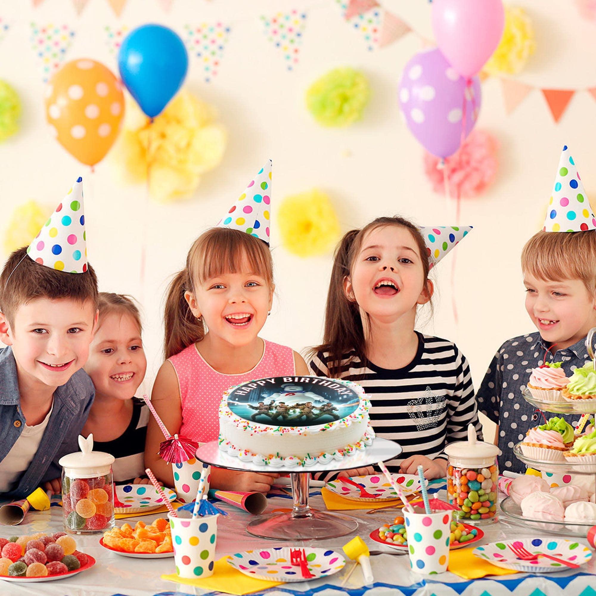 Happy Choices 7.5 Inch Edible Cake Toppers Spooky Ghost Chasers Inspired Birthday Party Collection of Edible Cake Decorations